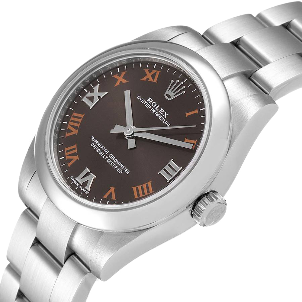 

Rolex Grey Stainless Steel Oyster Perpetual 177200 Women's Wristwatch 31 MM