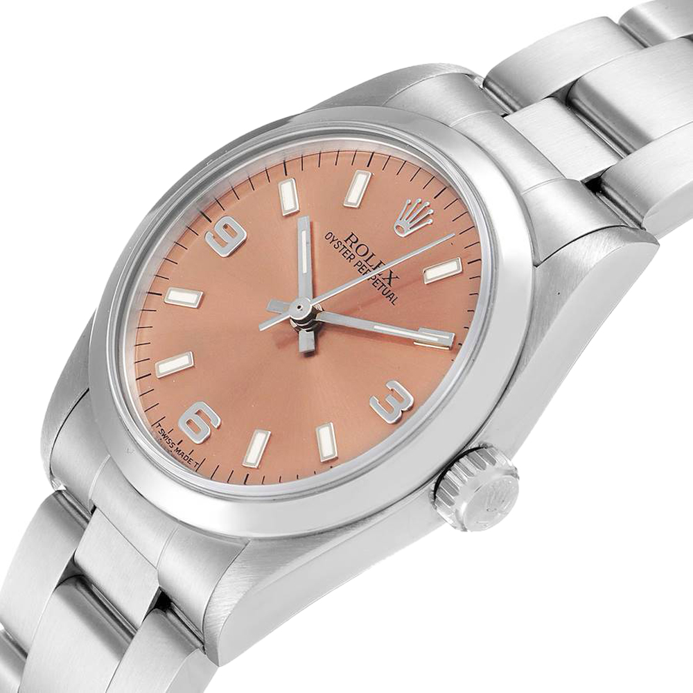 

Rolex Salmon Stainless Steel Oyster Perpetual 67480 Women's Wristwatch 31 MM, Pink