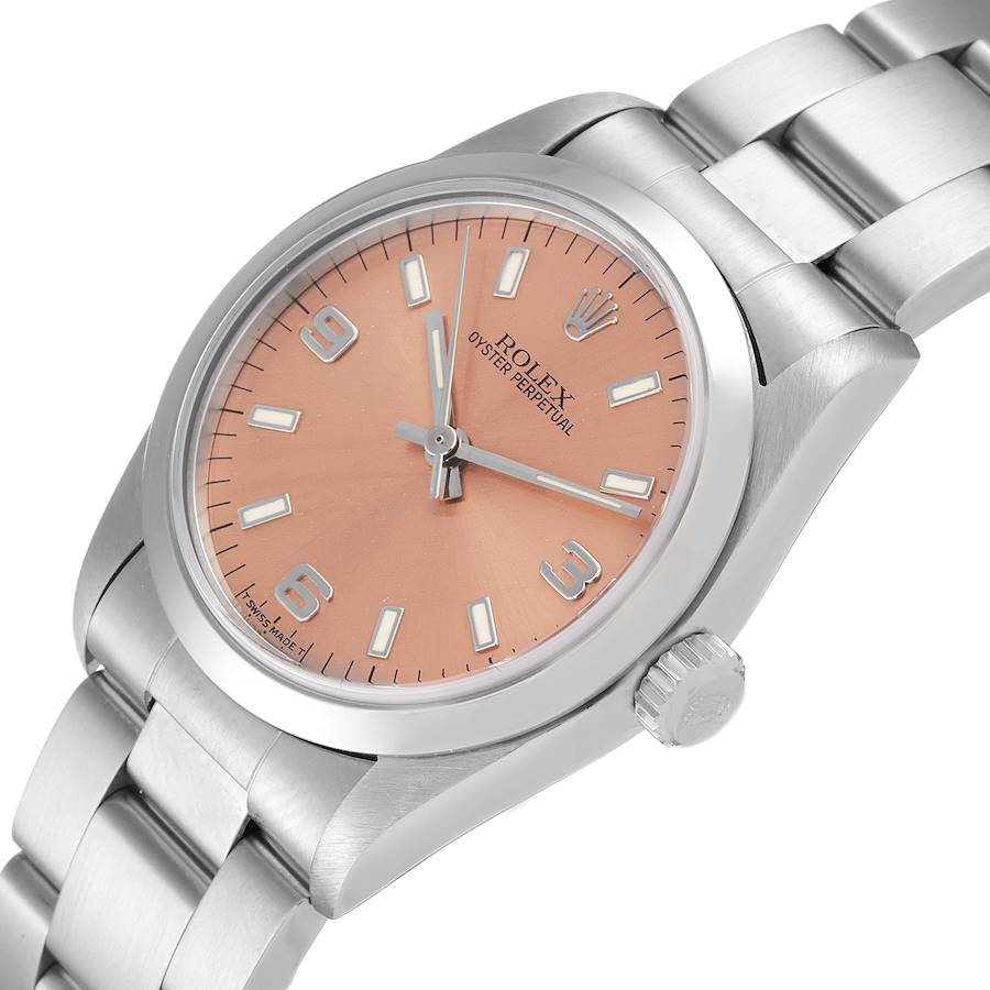 

Rolex Salmon Stainless Steel Oyster Perpetual 67480 Women's Wristwatch 31 MM, Pink