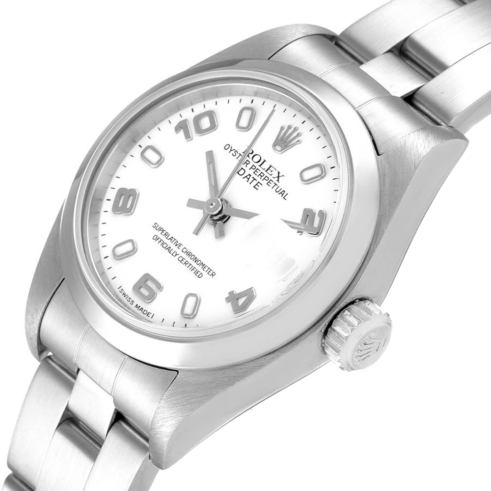 

Rolex White Date Stainless Steel 79160 Women's Wristwatch