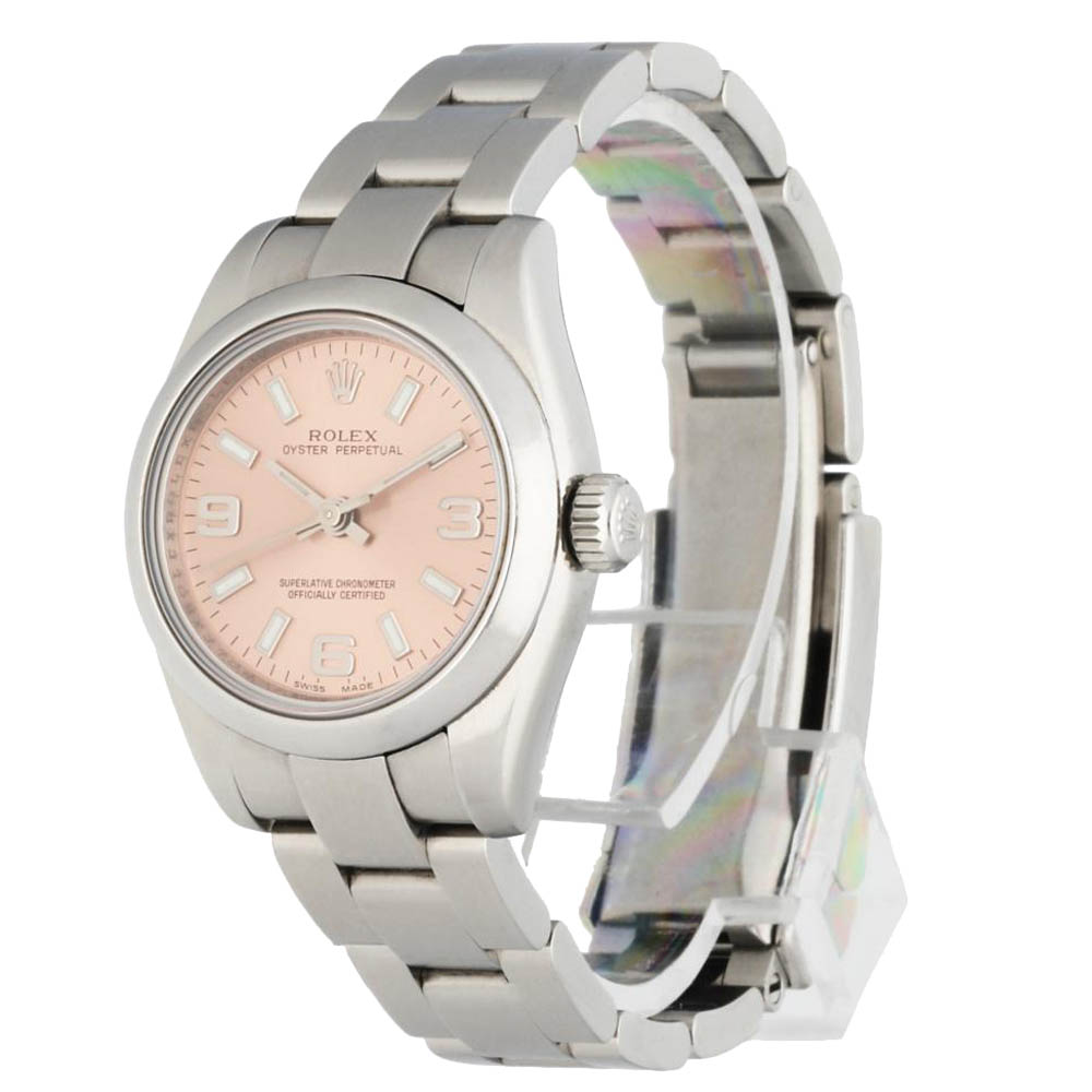 

Rolex Pink Stainless Steel Oyster Perpetual 176200 Women's Wristwatch