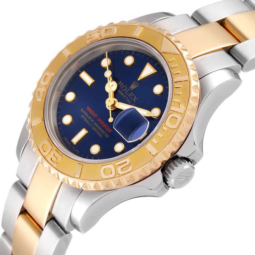 

Rolex Blue 18K Yellow Gold And Stainless Steel Yachtmaster 169623 Women's Wristwatch 29 MM