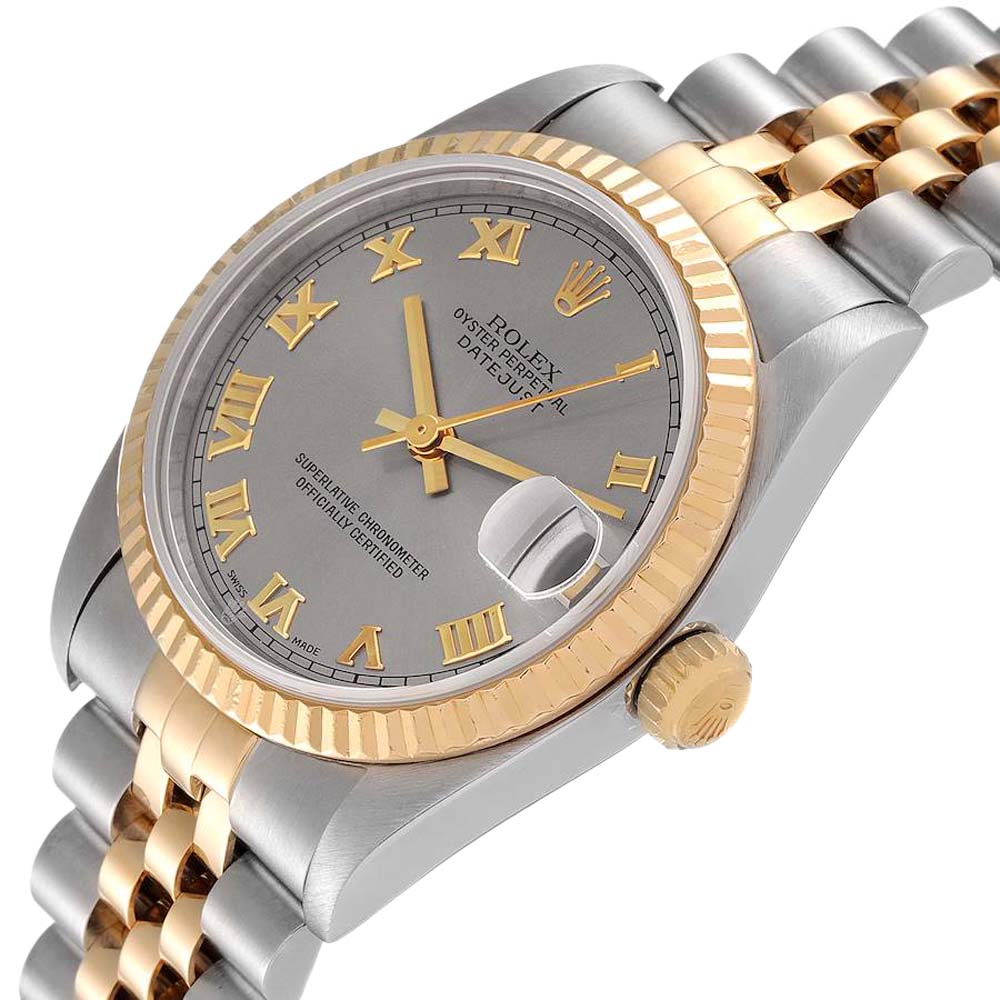 

Rolex Grey 18K Yellow Gold And Stainless Steel Datejust 78273 Woen's Wristwatch 31 MM