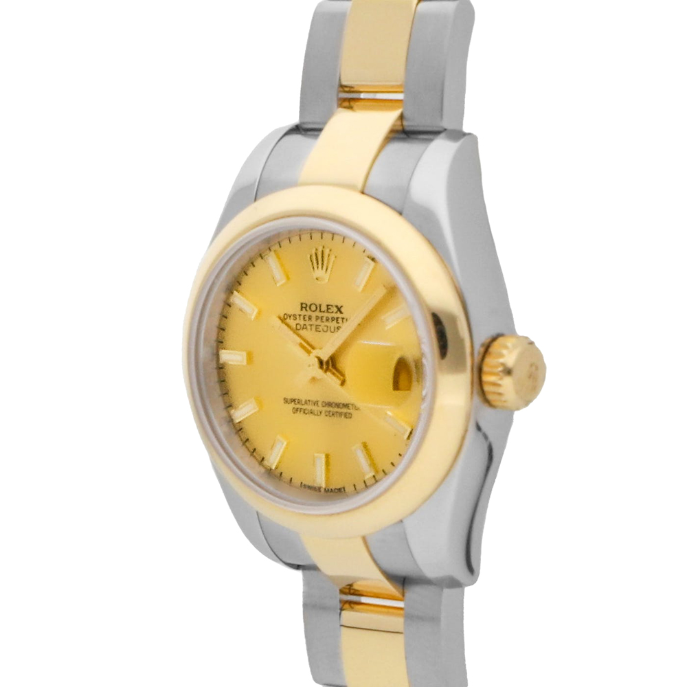 

Rolex Champagne 18K Yellow Gold And Stainless Steel 179163 Datejust Automatic Women's Wristwatch 26 MM