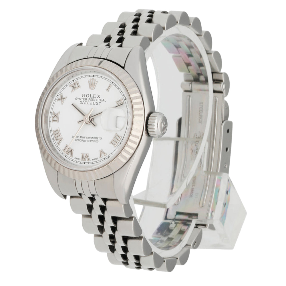 

Rolex Silver 18K White Gold And Stainless Steel Datejust 79174 Automatic Women's Wristwatch 26 MM