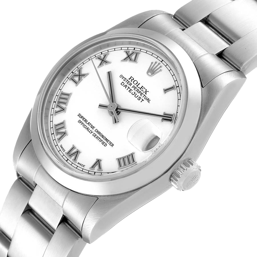 

Rolex White Stainless Steel Datejust 78240 Women's Wristwatch 31 MM