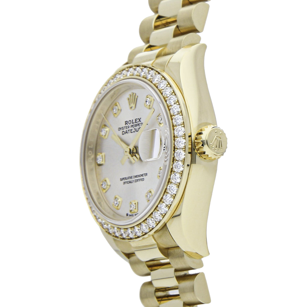 

Rolex MOP Diamonds 18K Yellow Gold Datejust 279138RBR Women's Wristwatch 28 MM, White