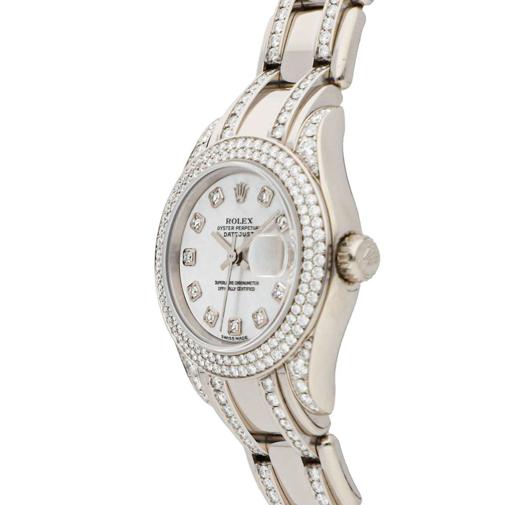 

Rolex MOP Diamonds 18K White Gold Datejust 80359 Women's Wristwatch 29 MM