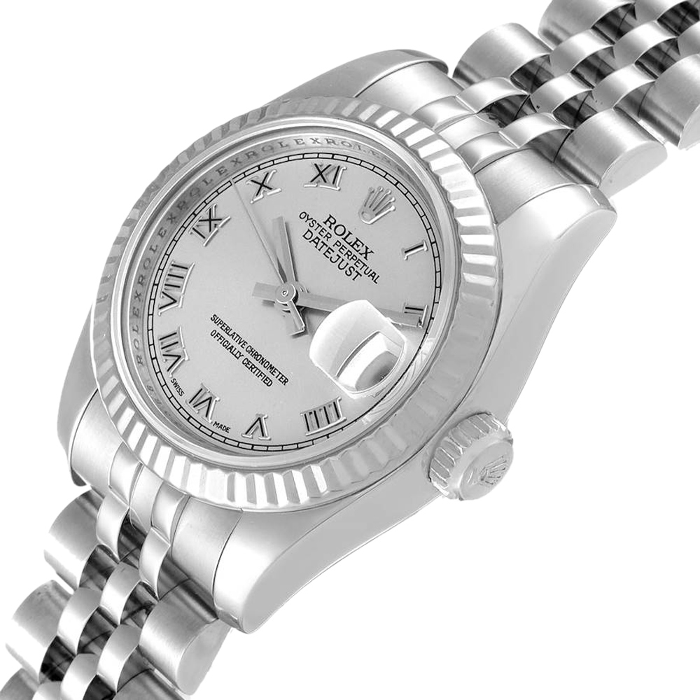 

Rolex Silver Stainless Steel Datejust 179174 Automatic Women's Wristwatch 26 MM