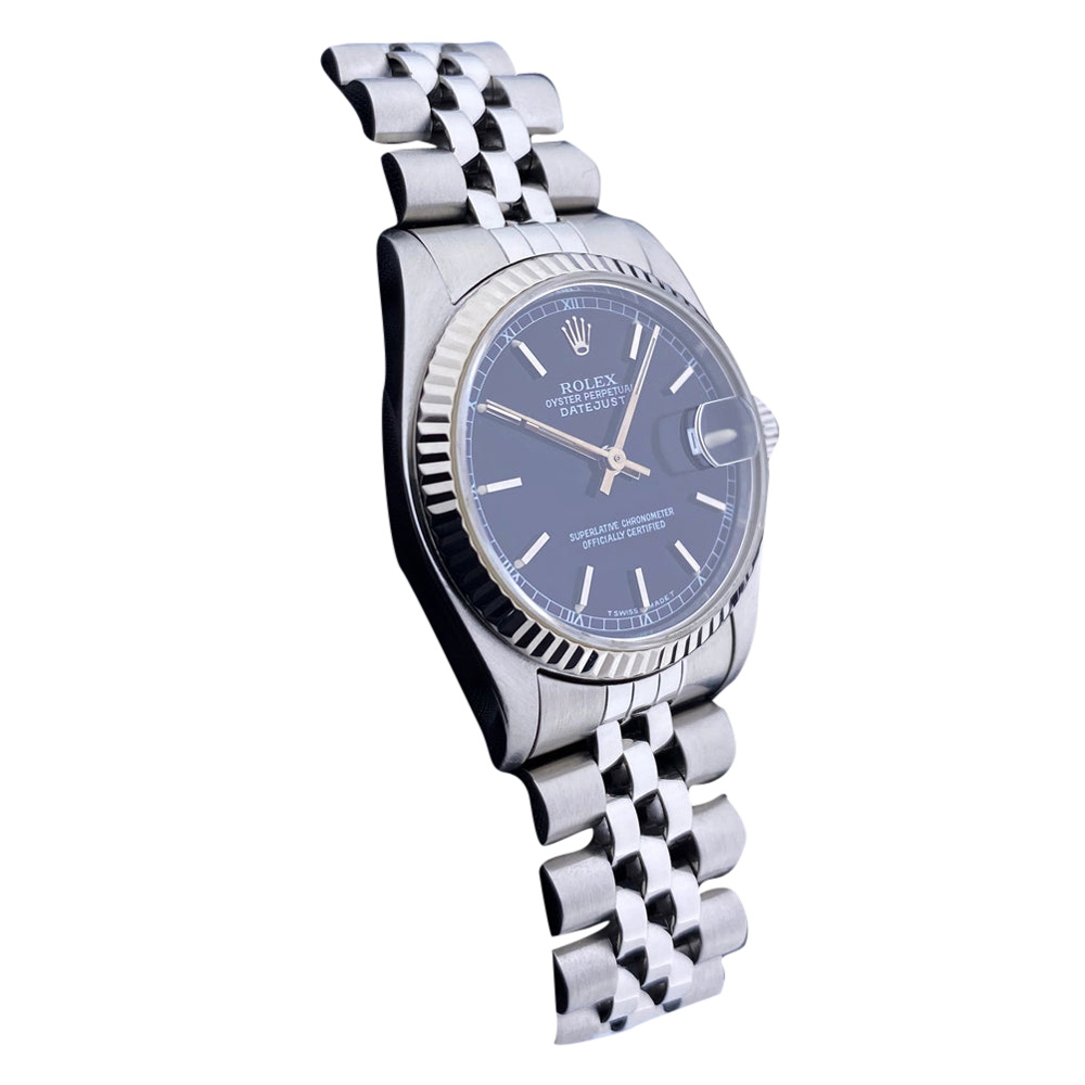 

Rolex Black Stainless Steel Datejust 68274 Women's Wristwatch 31 MM