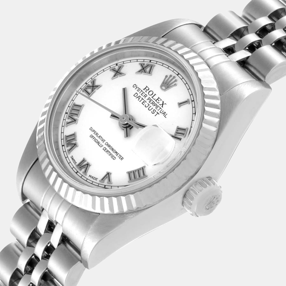 

Rolex White Stainless Steel Datejust 79174 Women's Wristwatch 26 MM