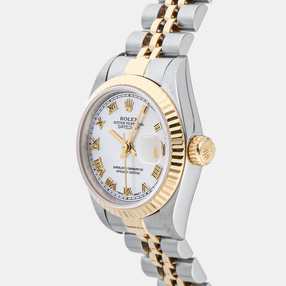 

Rolex MOP 18K Yellow Gold And Stainless Steel Datejust 69173 Women's Wristwatch 26 MM, White