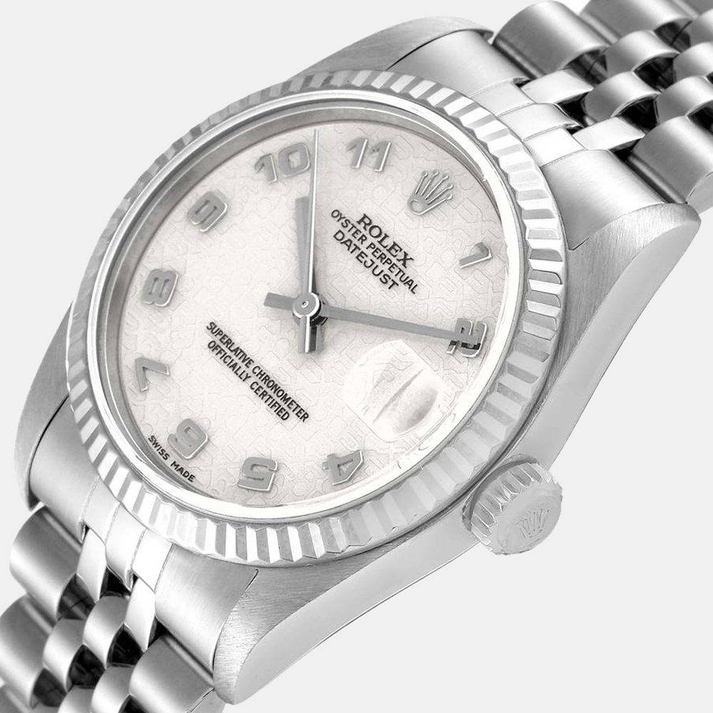 

Rolex Silver 18K White Gold And Stainless Steel Datejust 78274 Women's Wristwatch 26 mm