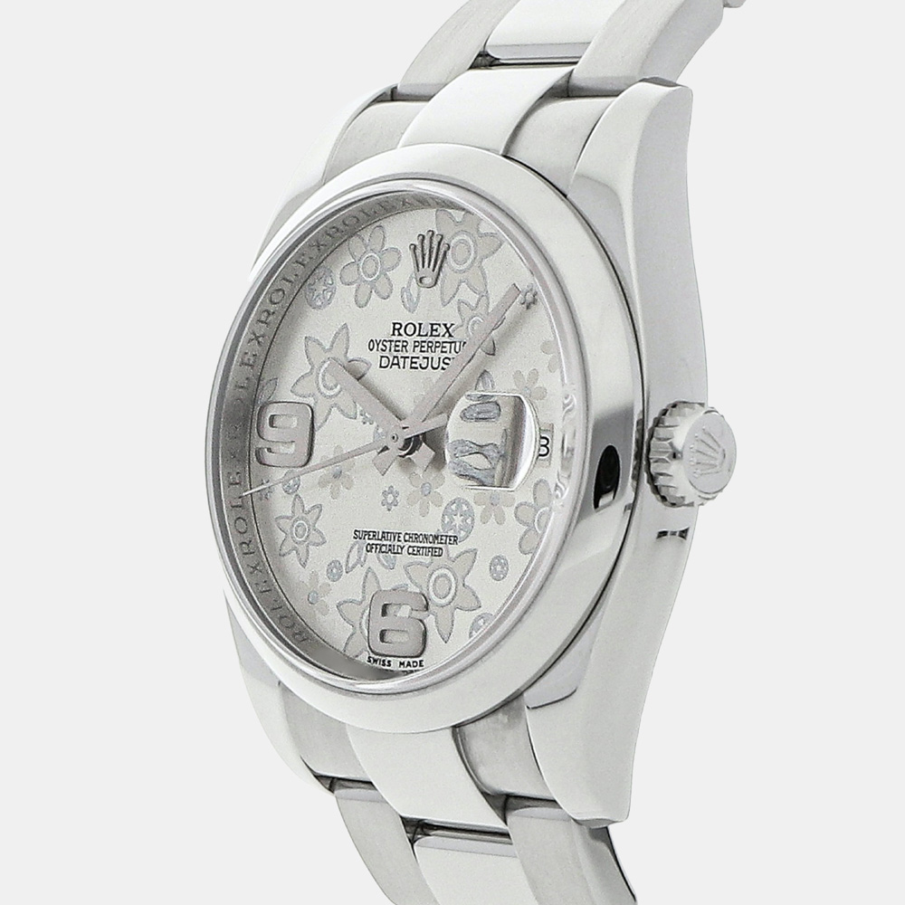 

Rolex Silver Stainless Steel Datejust 116200 Men's Wristwatch 36 MM