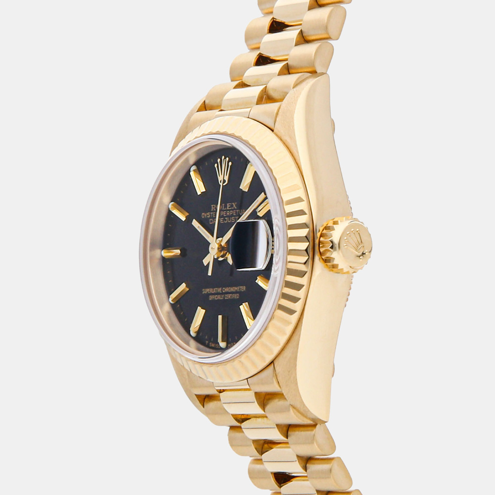 

Rolex Blue 18K Yellow Gold Datejust 69178 Women's Wristwatch 26 MM