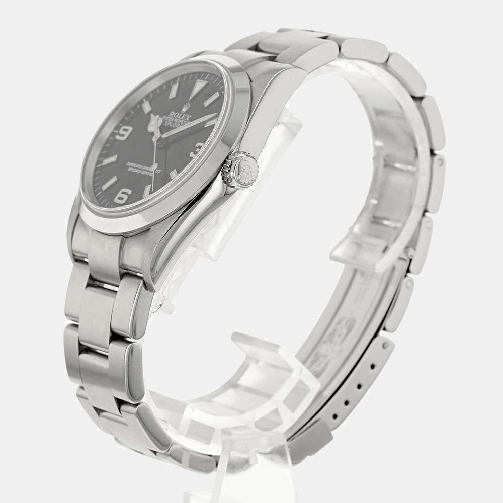 

Rolex Black Stainless Steel Explorer 114270 Men's Wristwatch 36 mm