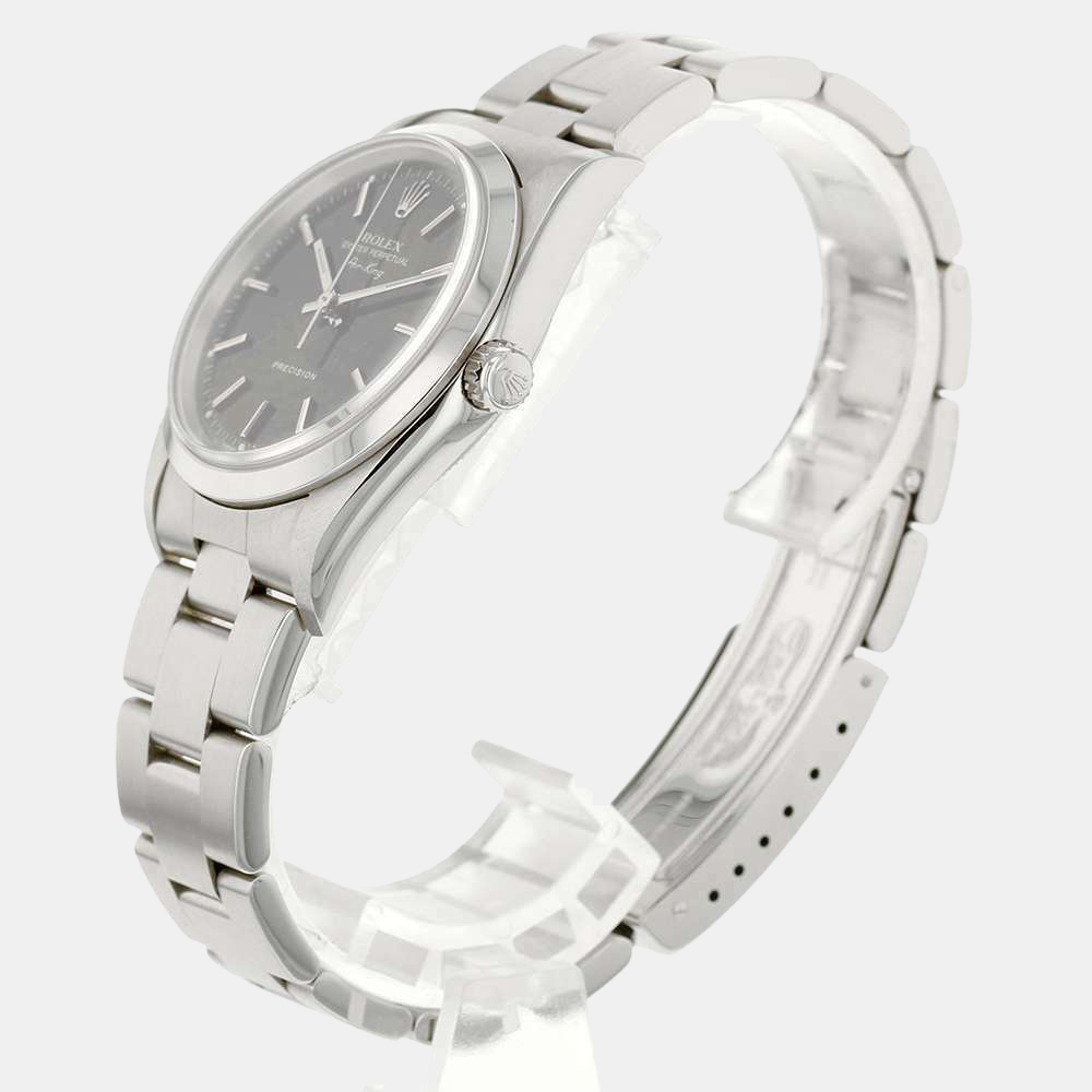 

Rolex Blue Stainless Steel Air-King 14000 Men's Wristwatch 34 mm