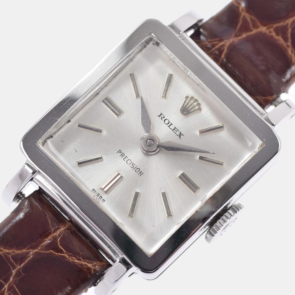 

Rolex Silver Stainless Steel Precision Antique Women's Wristwatch