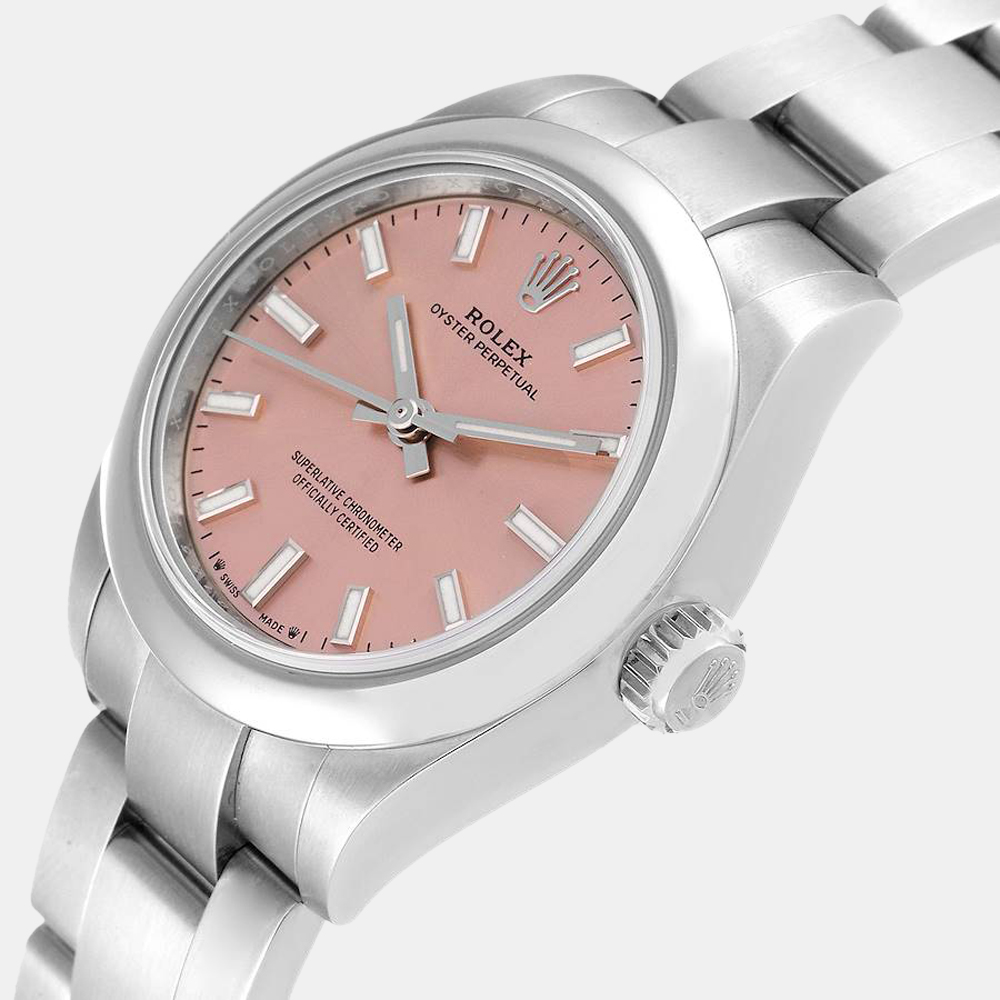 

Rolex Pink Stainless Steel Oyster Perpetual 276200 Women's Wristwatch 28 mm