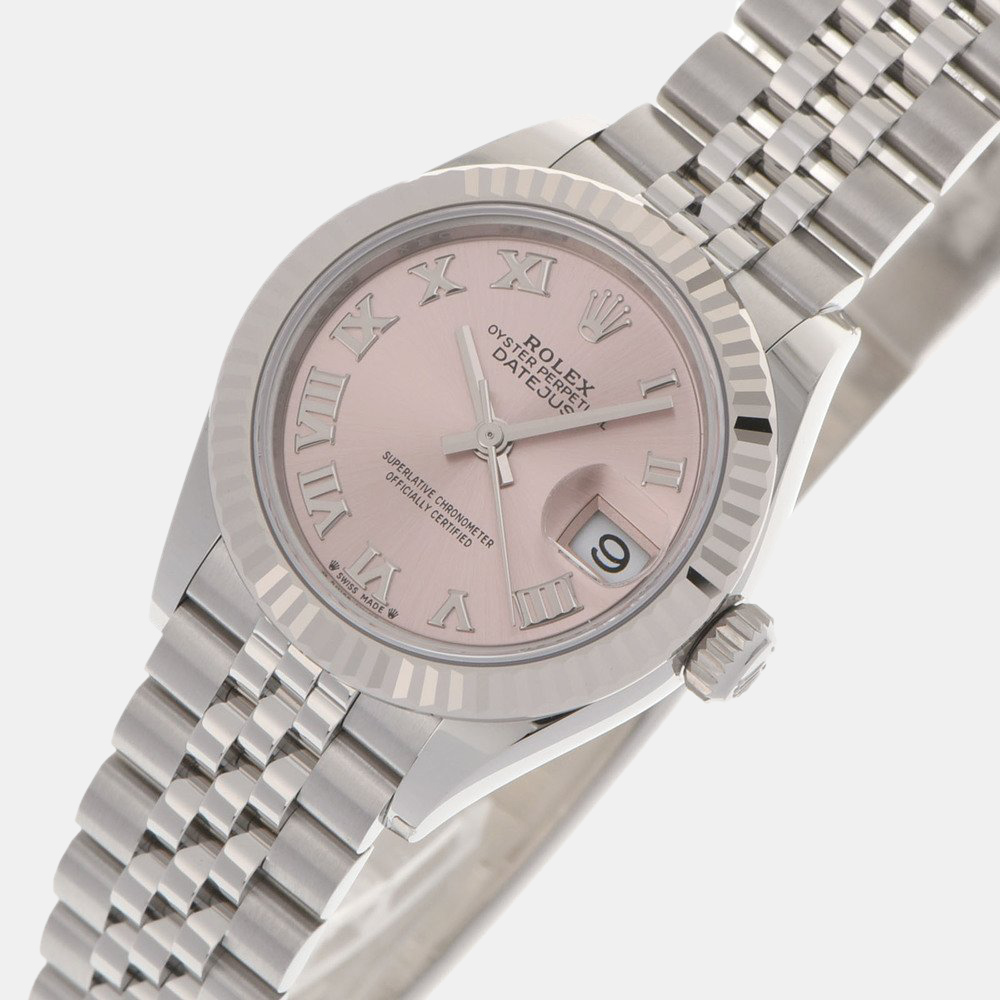 

Rolex Pink Stainless Steel Oyster Perpetual Datejust 279174 Automatic Women's Wristwatch 28 mm