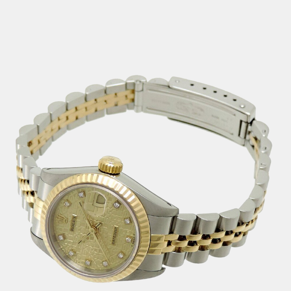 

Rolex Gold Diamonds 18K Yellow Gold And Stainless Steel Datejust 69173G Automatic Women's Wristwatch 26 mm