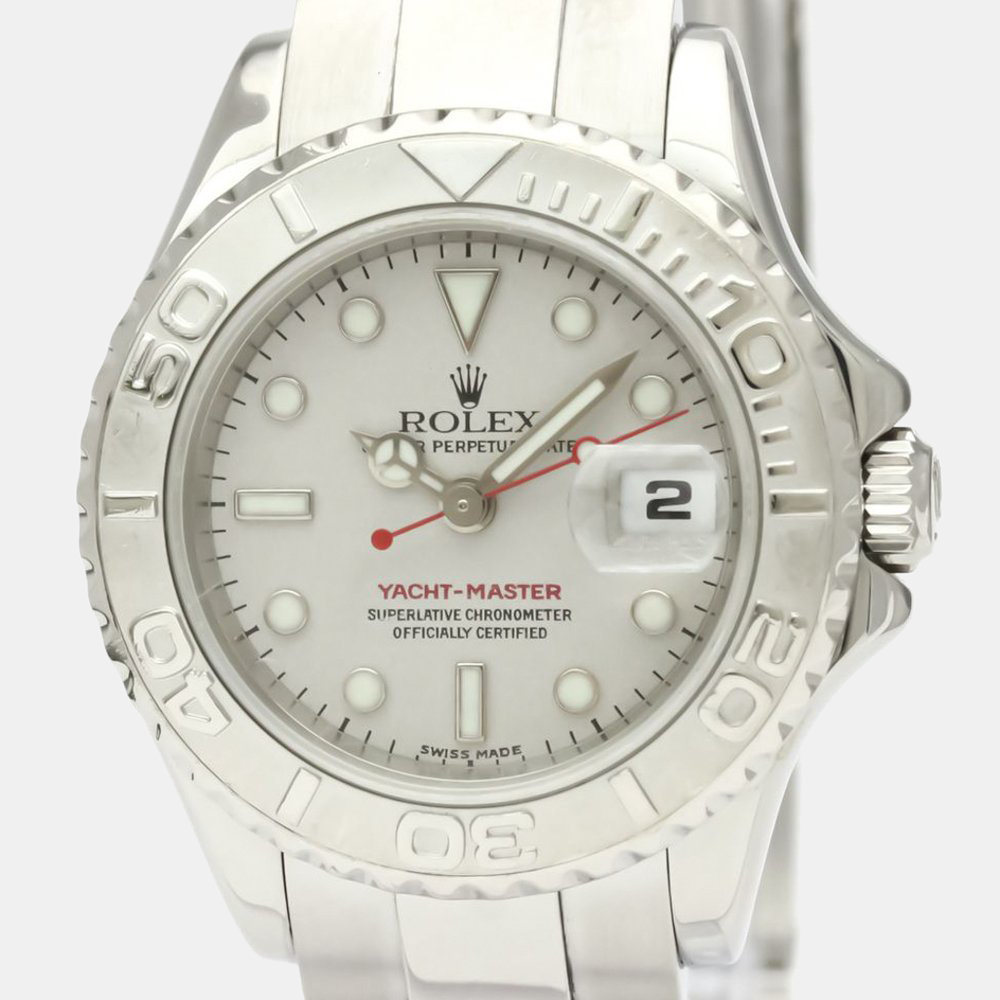 

Rolex Silver Platinum And Stainless Steel Yacht-Master 169622 Automatic Women's Wristwatch 29 mm