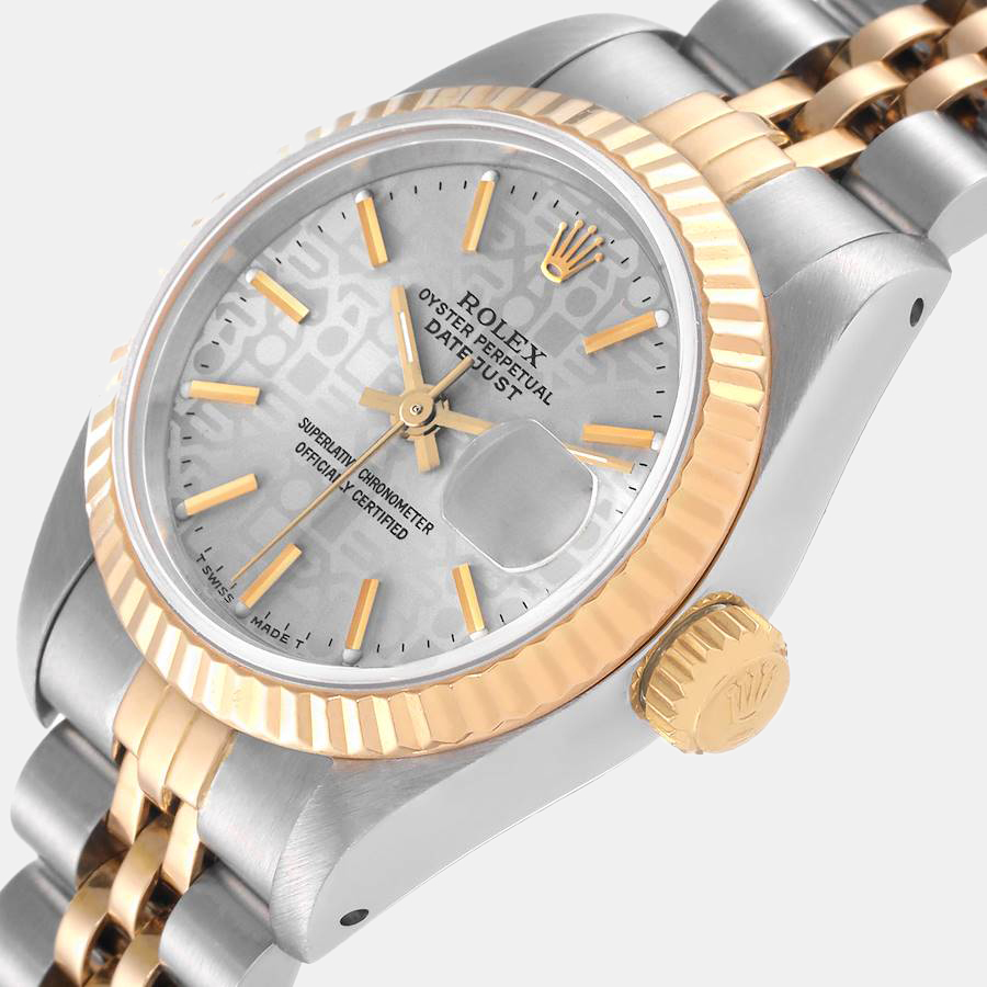 

Rolex Silver 18k Yellow Gold And Stainless Steel Datejust 69173 Automatic Women's Wristwatch 26 mm