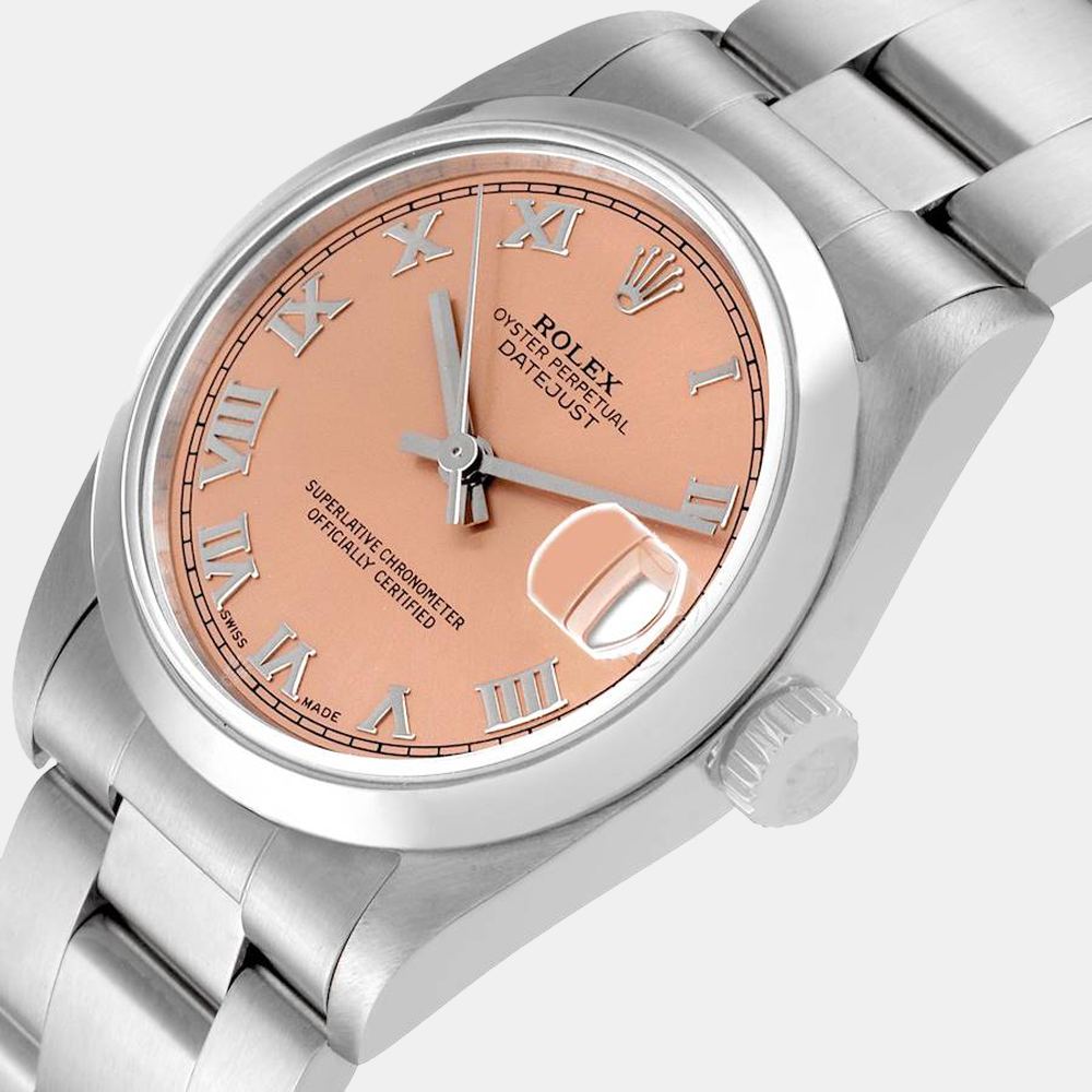 

Rolex Pink Stainless Steel Datejust 68240 Automatic Women's Wristwatch 31 mm