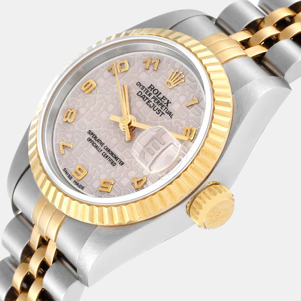 

Rolex Ivory 18k Yellow Gold And Stainless Steel Datejust 69173 Automatic Women's Wristwatch 26 mm, White