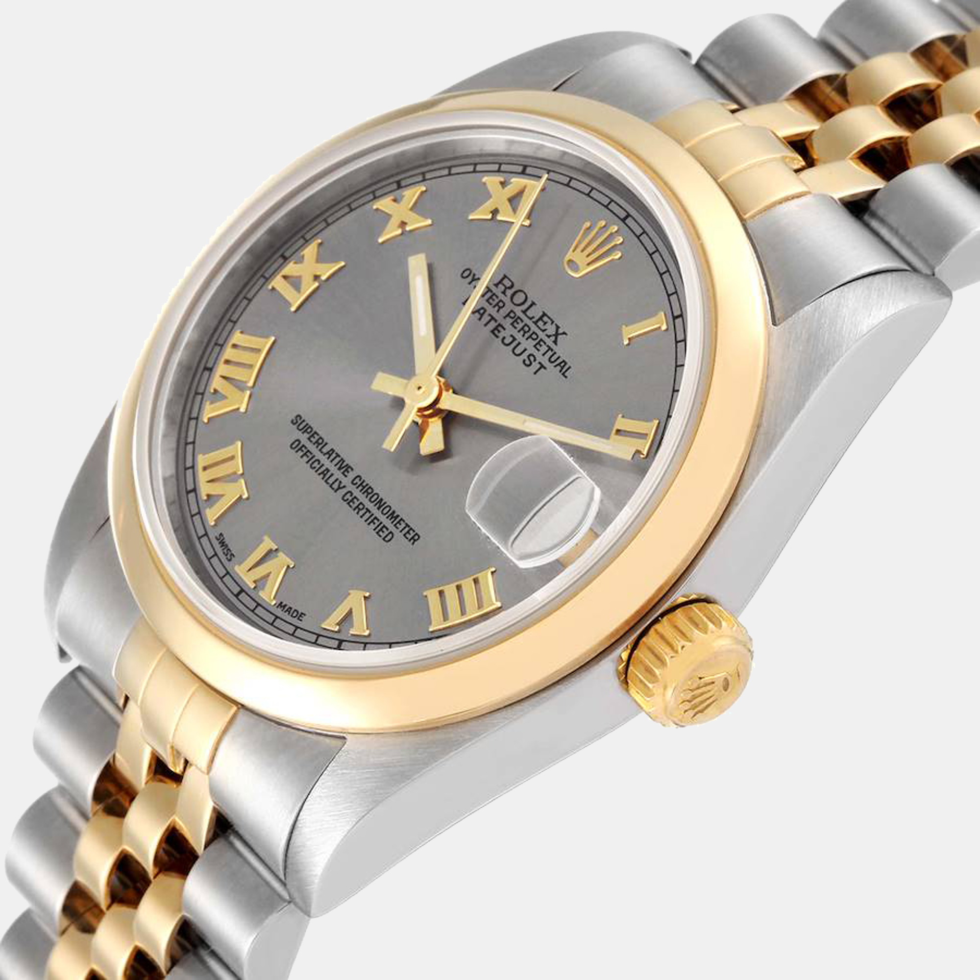

Rolex Grey 18K Yellow Gold And Stainless Steel Datejust 78243 Women's Wristwatch 31 mm