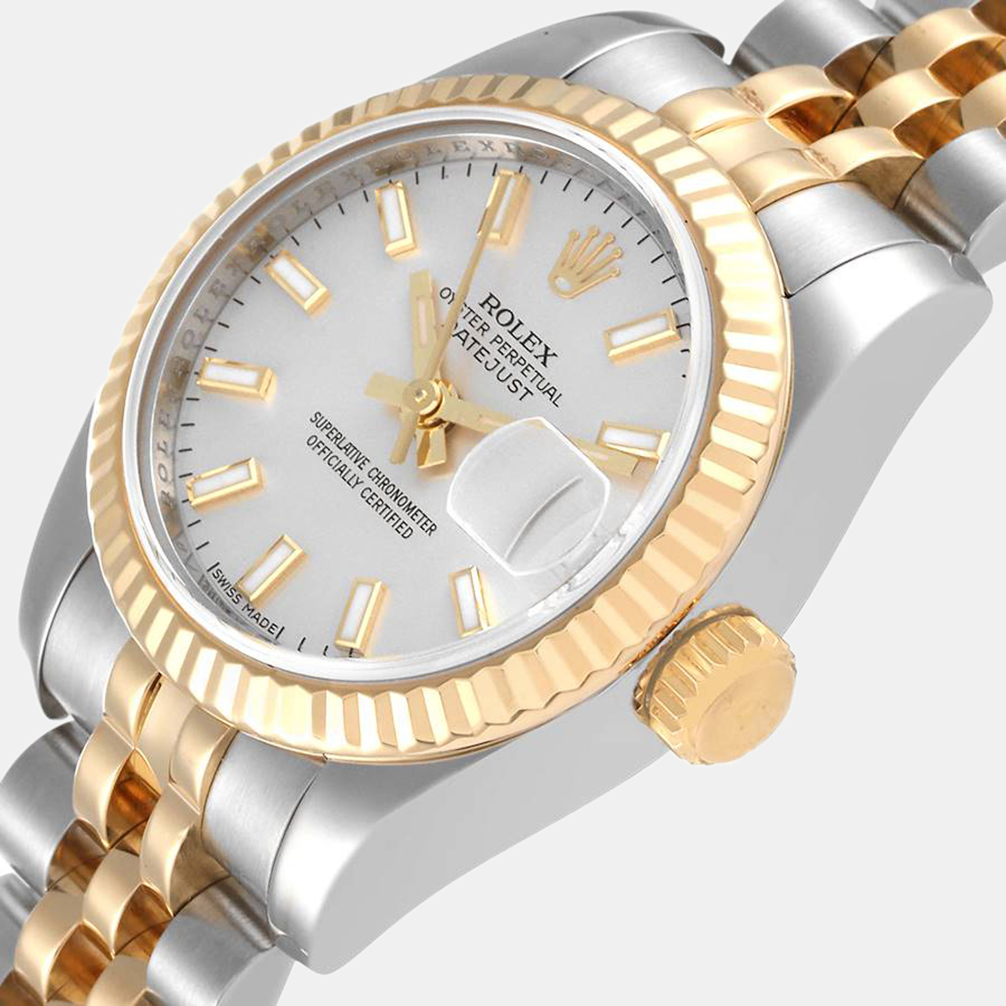 

Rolex Silver 18k Yellow Gold And Stainless Steel Datejust 179173 Automatic Women's Wristwatch 26 mm