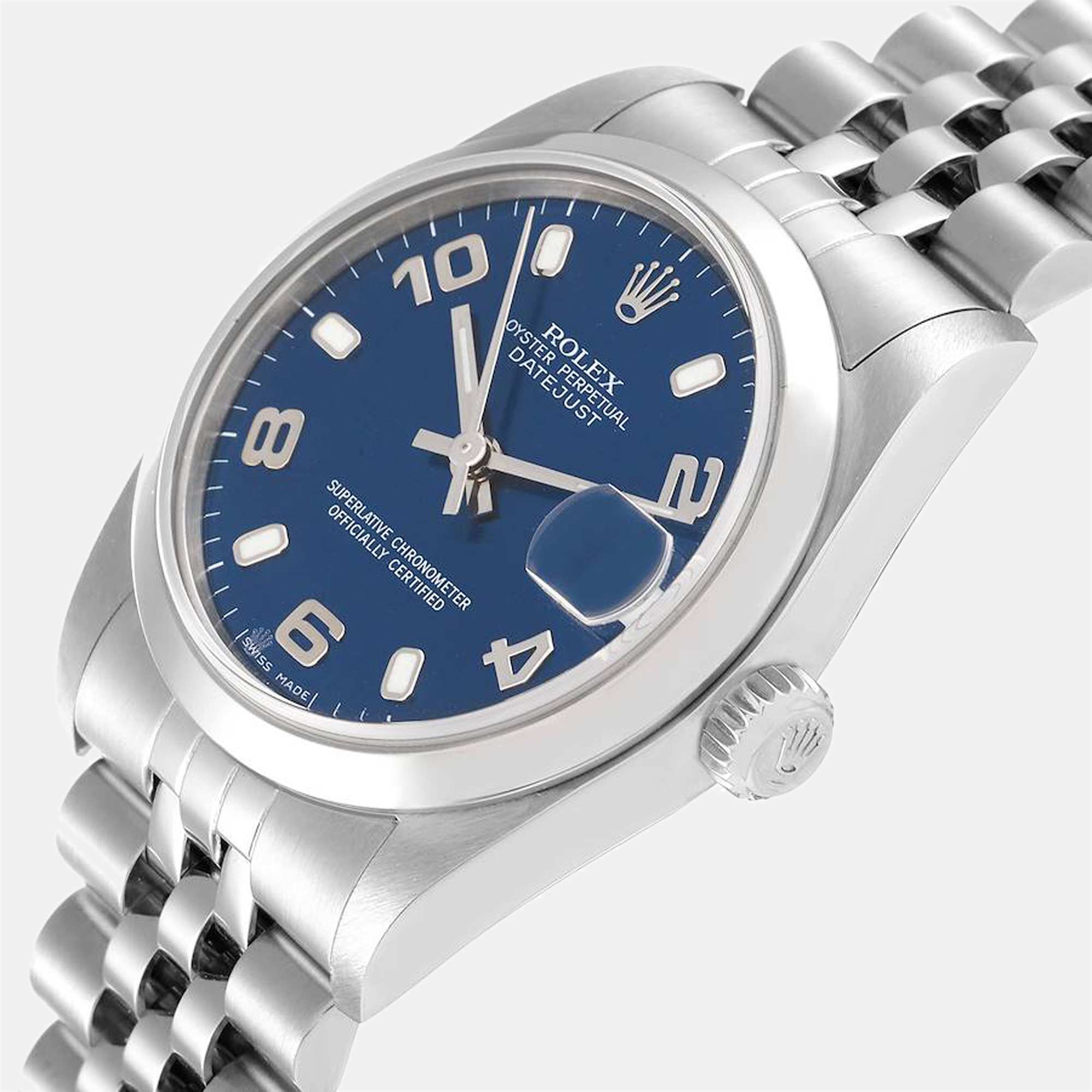 

Rolex Blue Stainless Steel Datejust 78240 Women's Wristwatch 31 mm