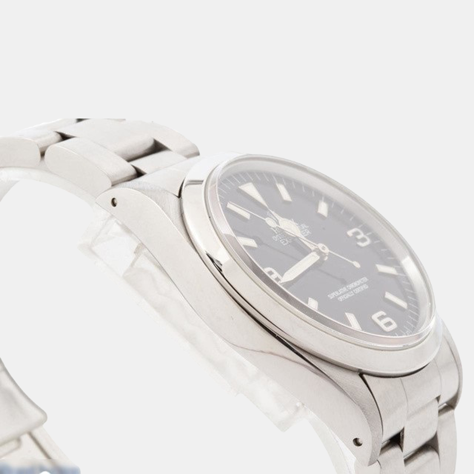 

Rolex Black Stainless Steel Explorer 114270 Automatic Women's Wristwatch 36 mm