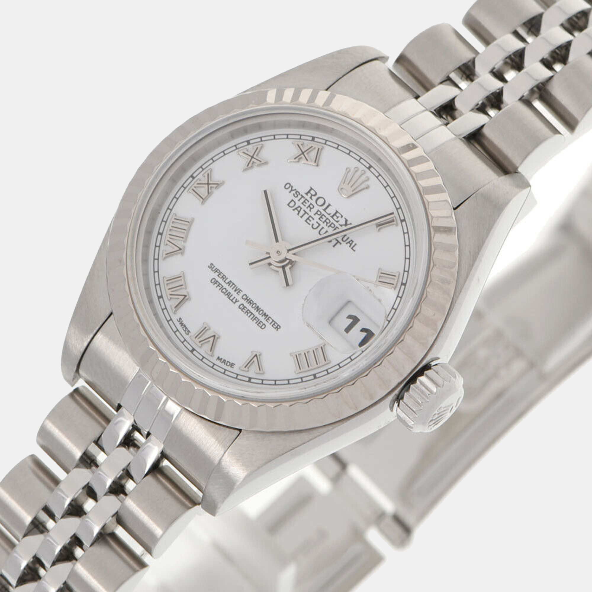 

Rolex White 18K White Gold And Stainless Steel Datejust 79174 Automatic Women's Wristwatch 26 mm