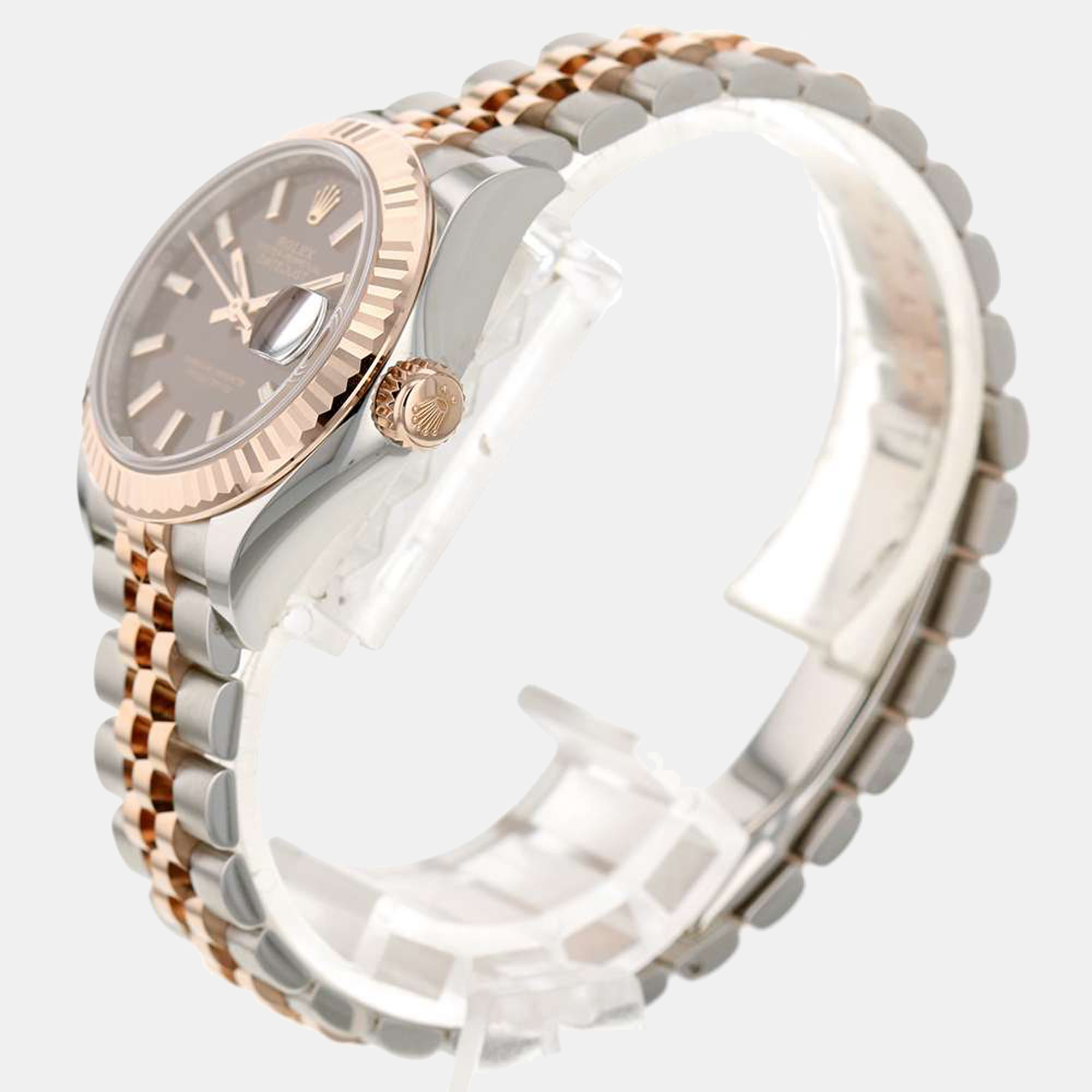 

Rolex Brown 18k Rose Gold And Stainless Steel Datejust 279171 Automatic Women's Wristwatch 26 mm