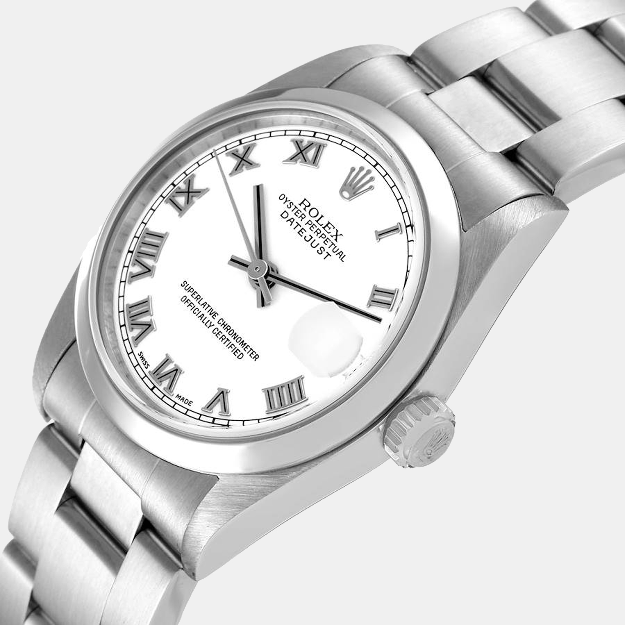 

Rolex White Stainless Steel Datejust 78240 Automatic Women's Wristwatch 31 mm