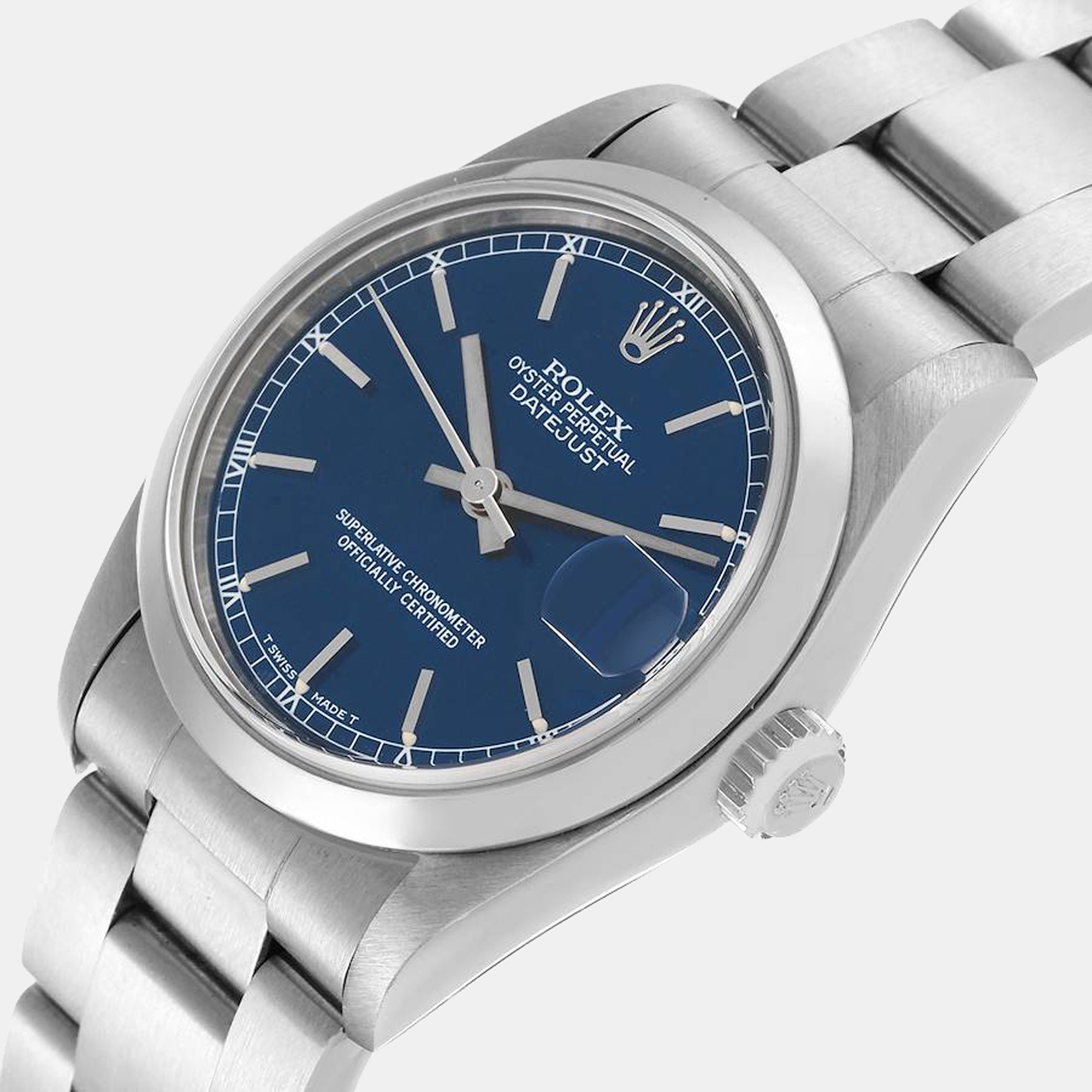 

Rolex Blue Stainless Steel Datejust 78240 Women's Wristwatch 31 mm