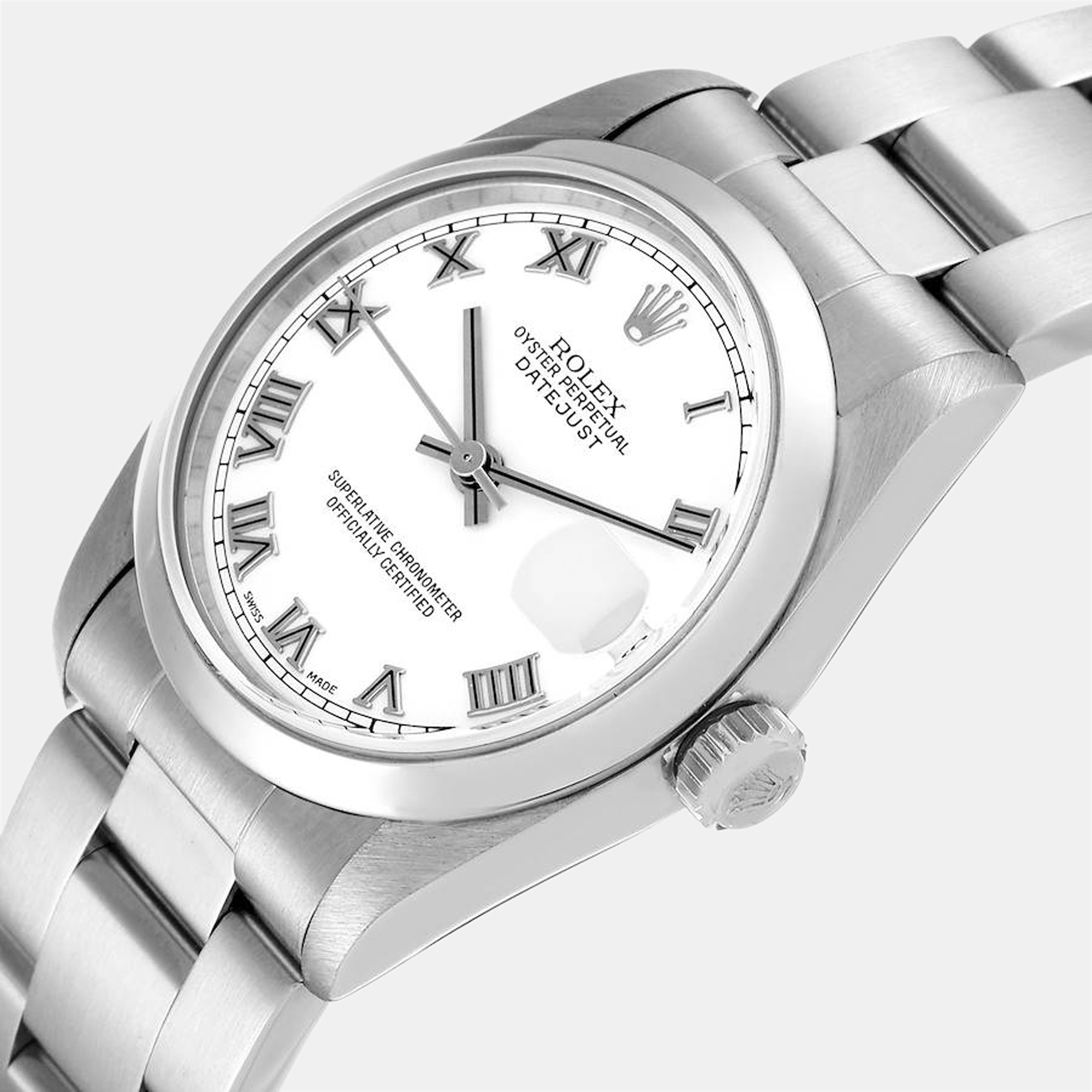 

Rolex White Stainless Steel Datejust 78240 Women's Wristwatch 31 mm