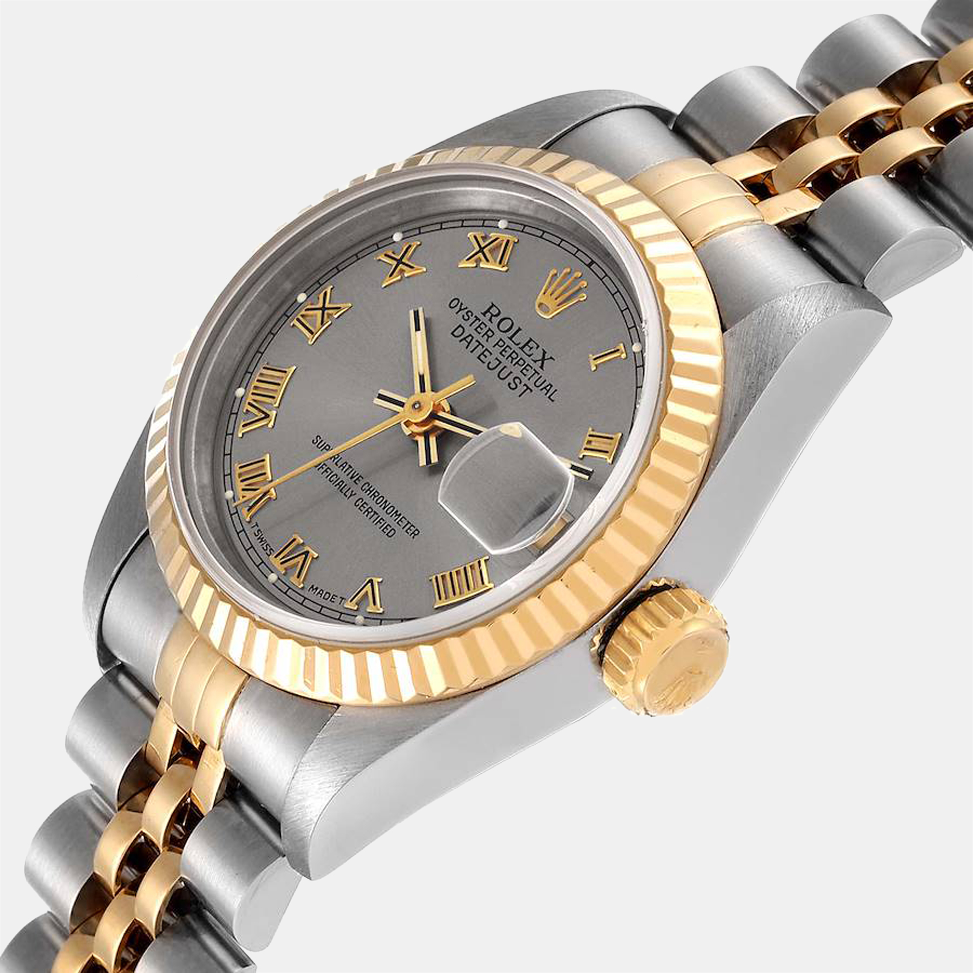 

Rolex Grey 18K Yellow Gold And Stainless Steel Datejust 69173 Women's Wristwatch 26 mm
