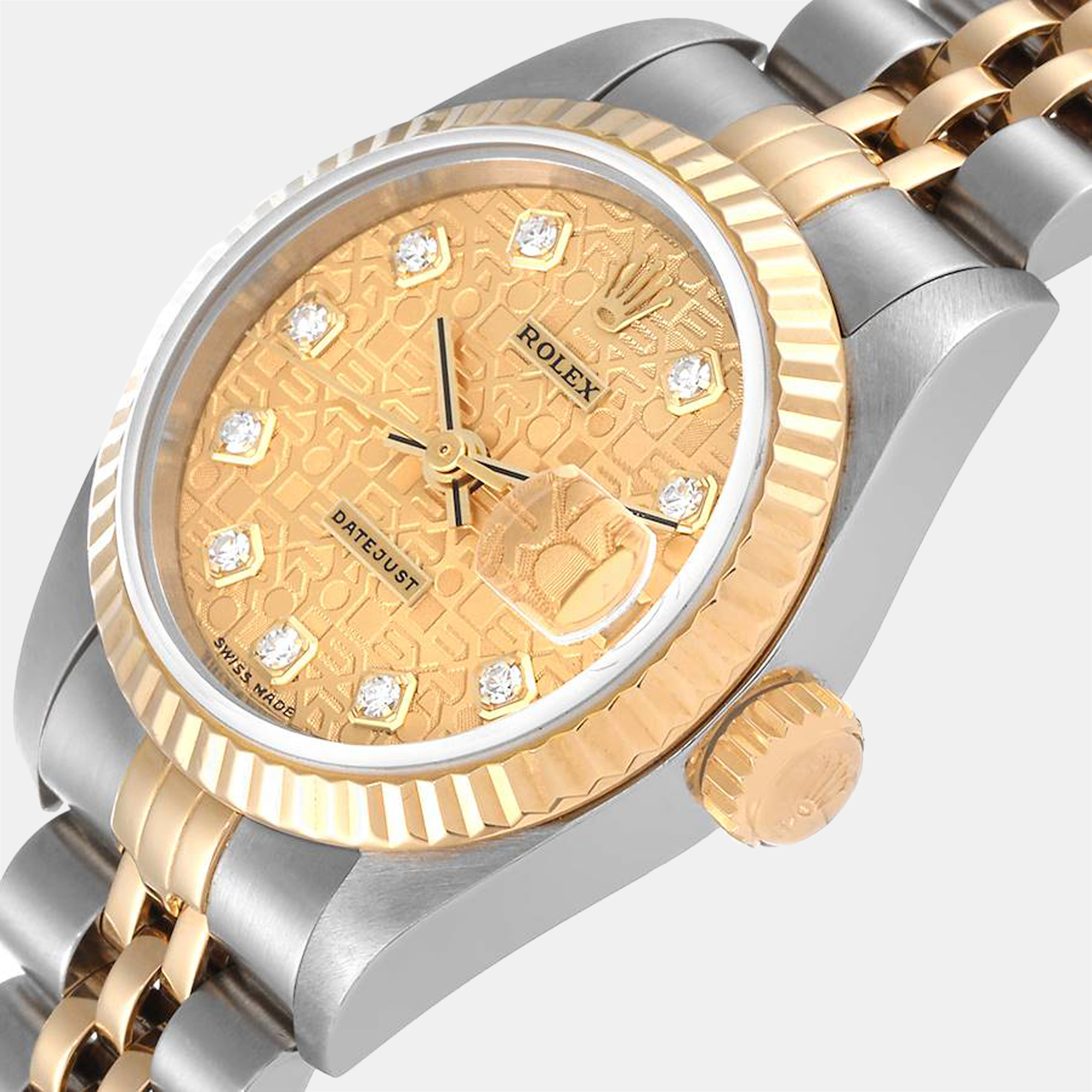 

Rolex Champagne Diamonds 18K Yellow Gold And Stainless Steel Datejust 79173 Women's Wristwatch 26 mm