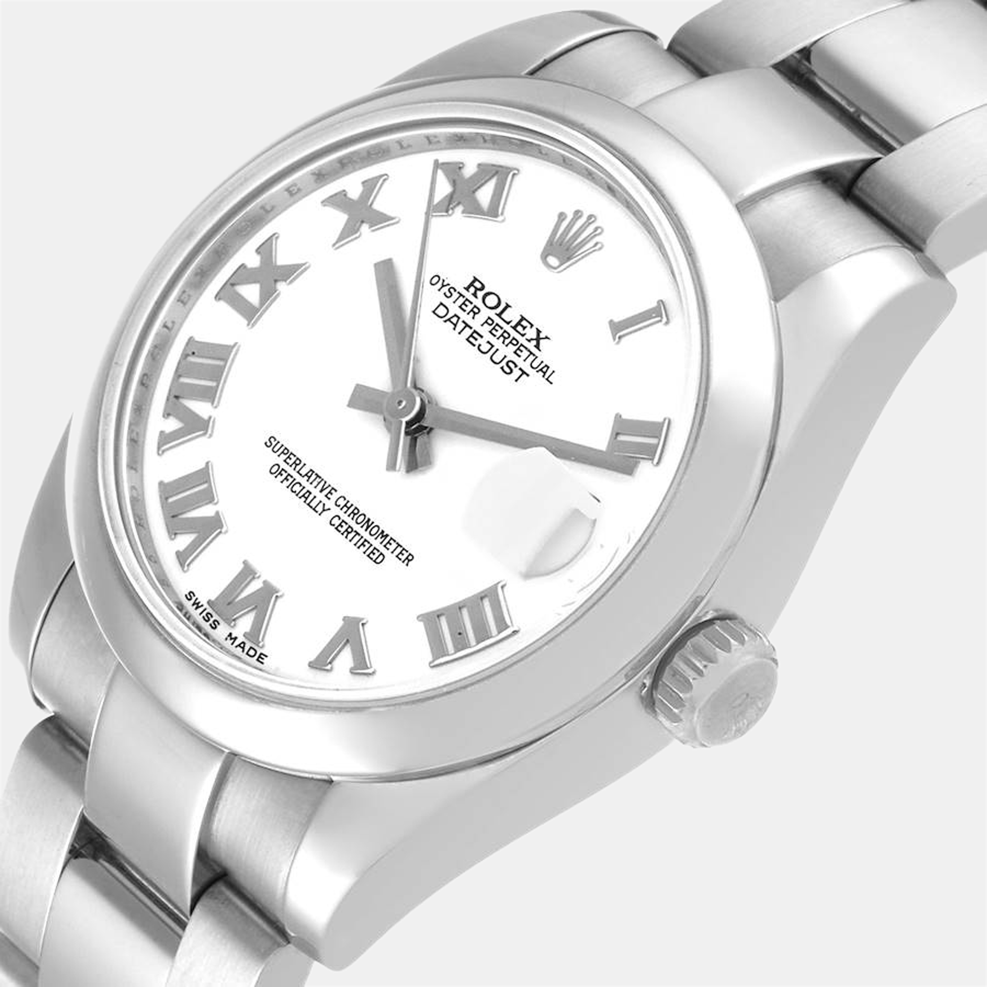 

Rolex White Stainless Steel Datejust 78240 Women's Wristwatch 31 mm