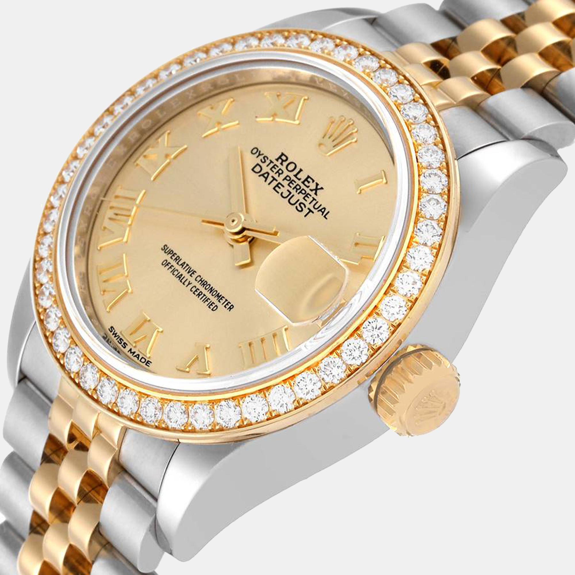 

Rolex Champagne Diamonds 18k Yellow Gold And Stainless Steel Datejust 279383 Women's Wristwatch 28 mm