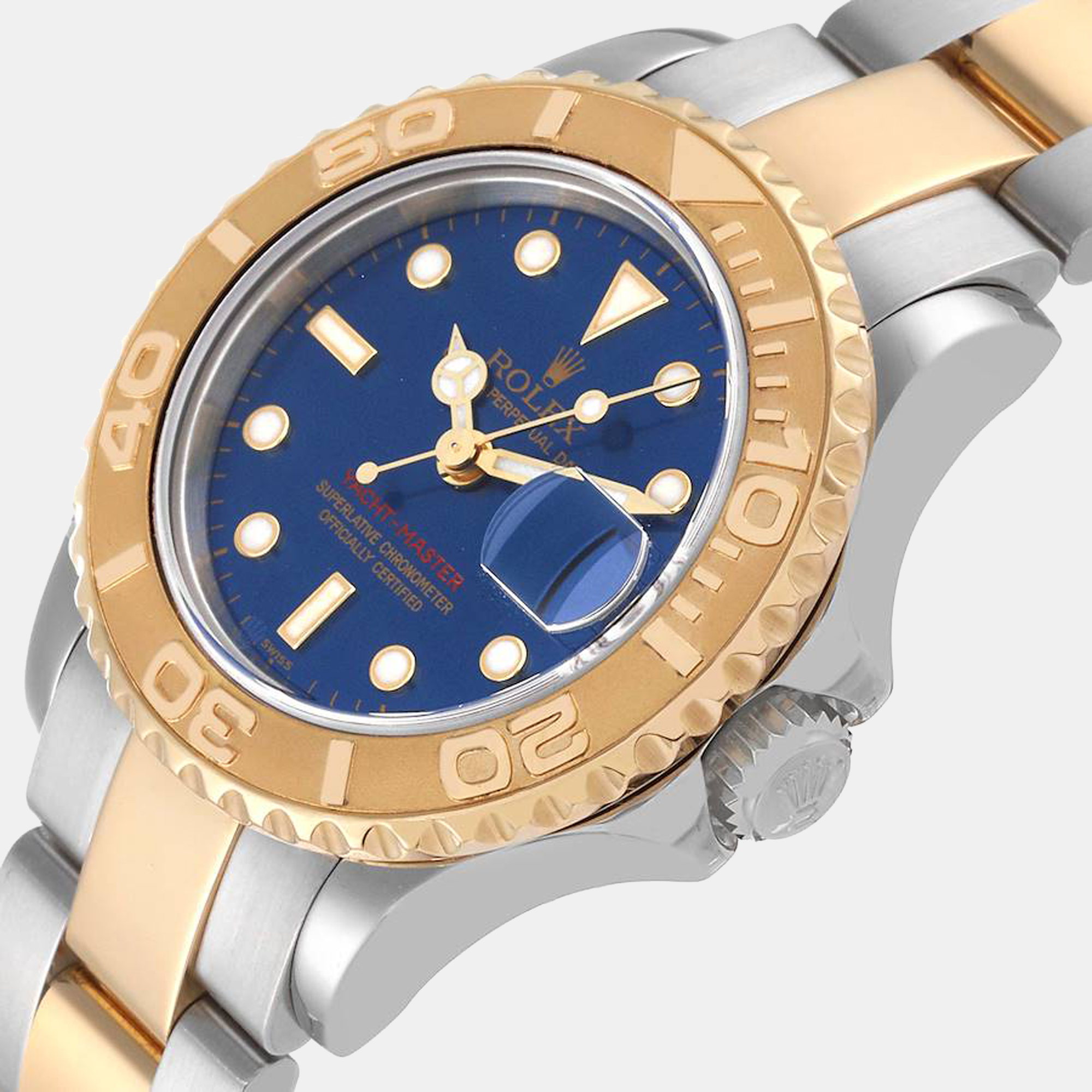 

Rolex Blue 18K Yellow Gold And Stainless Steel Yacht-Master 169623 Automatic Women's Wristwatch 29 mm