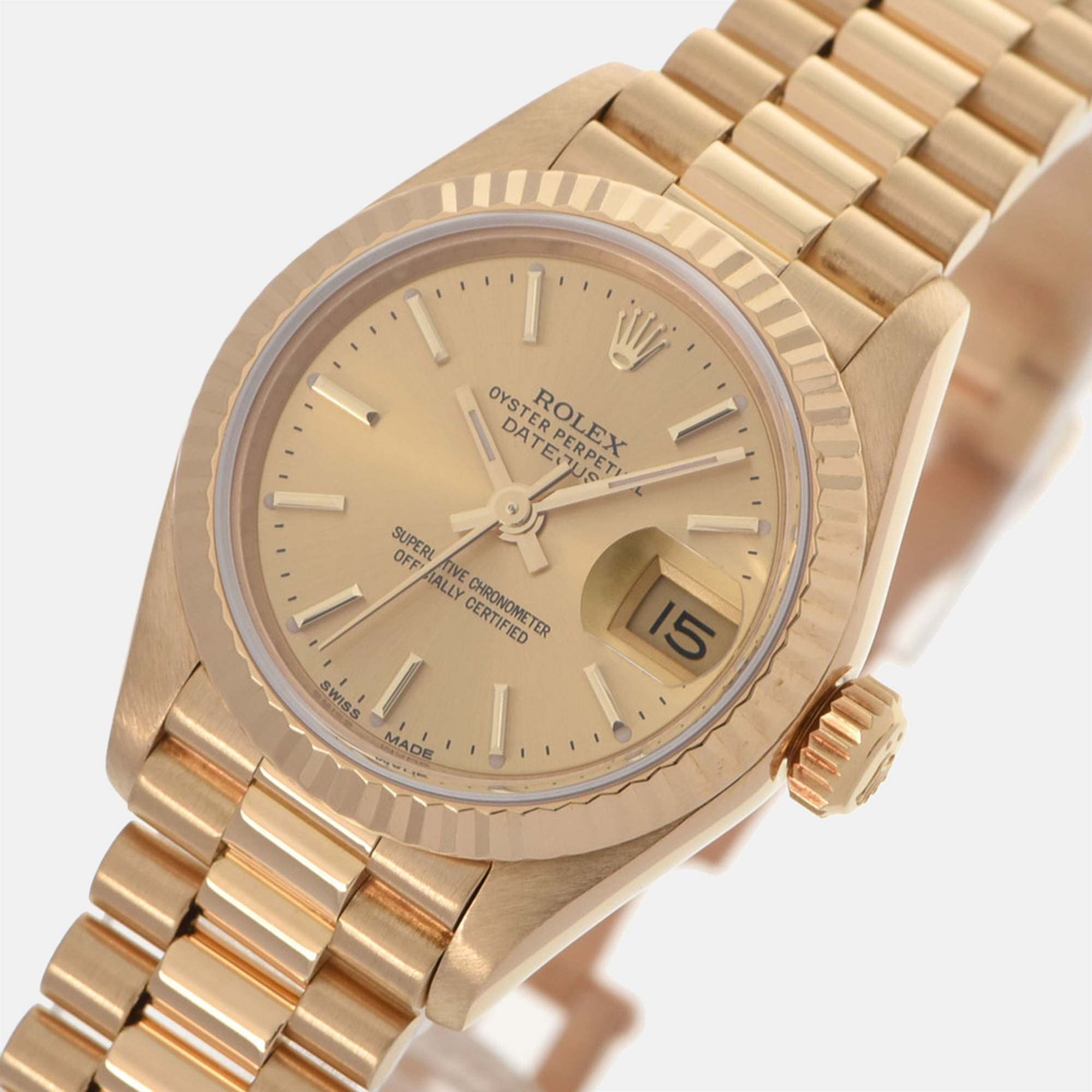 Rolex Champagne 18K Yellow Gold Datejust 69178 Automatic Women s