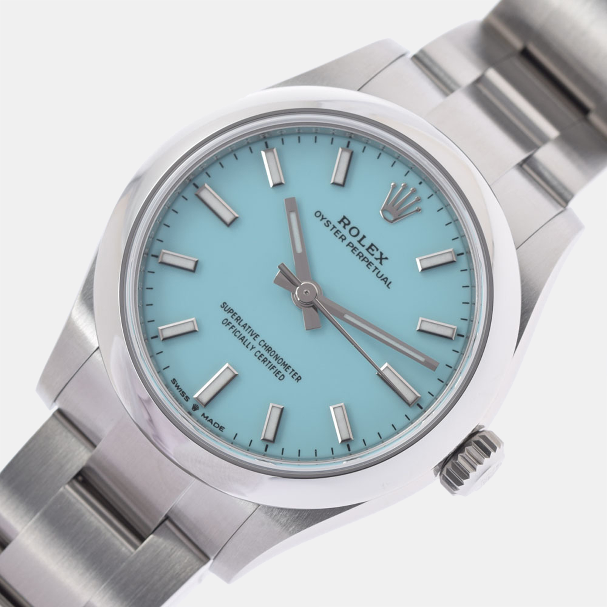 

Rolex Turquoise Blue Stainless Steel Oyster Perpetual 277200 Women's Wristwatch 31 mm