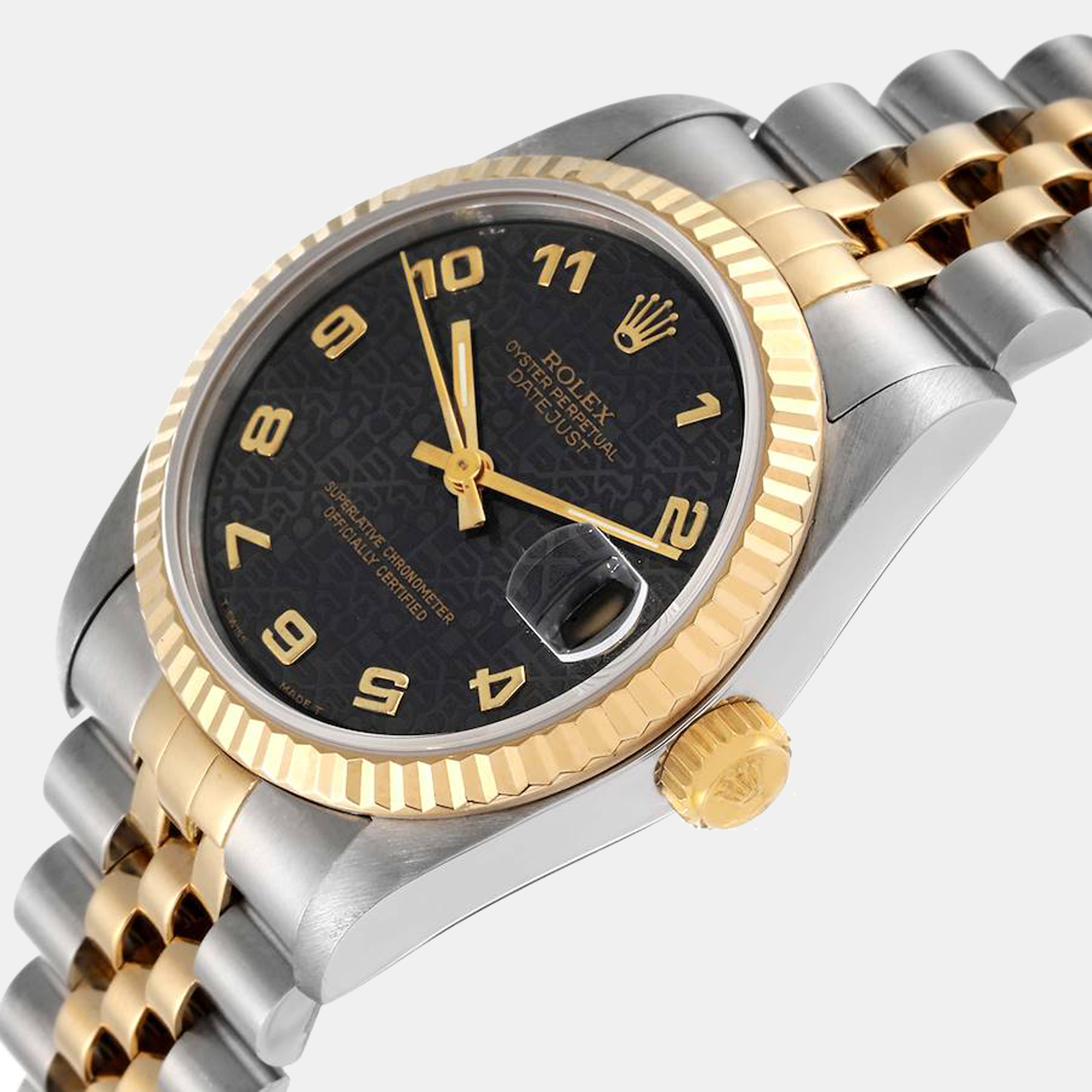 

Rolex Black 18K Yellow Gold And Stainless Steel Datejust 68273 Automatic Women's Wristwatch 31 mm