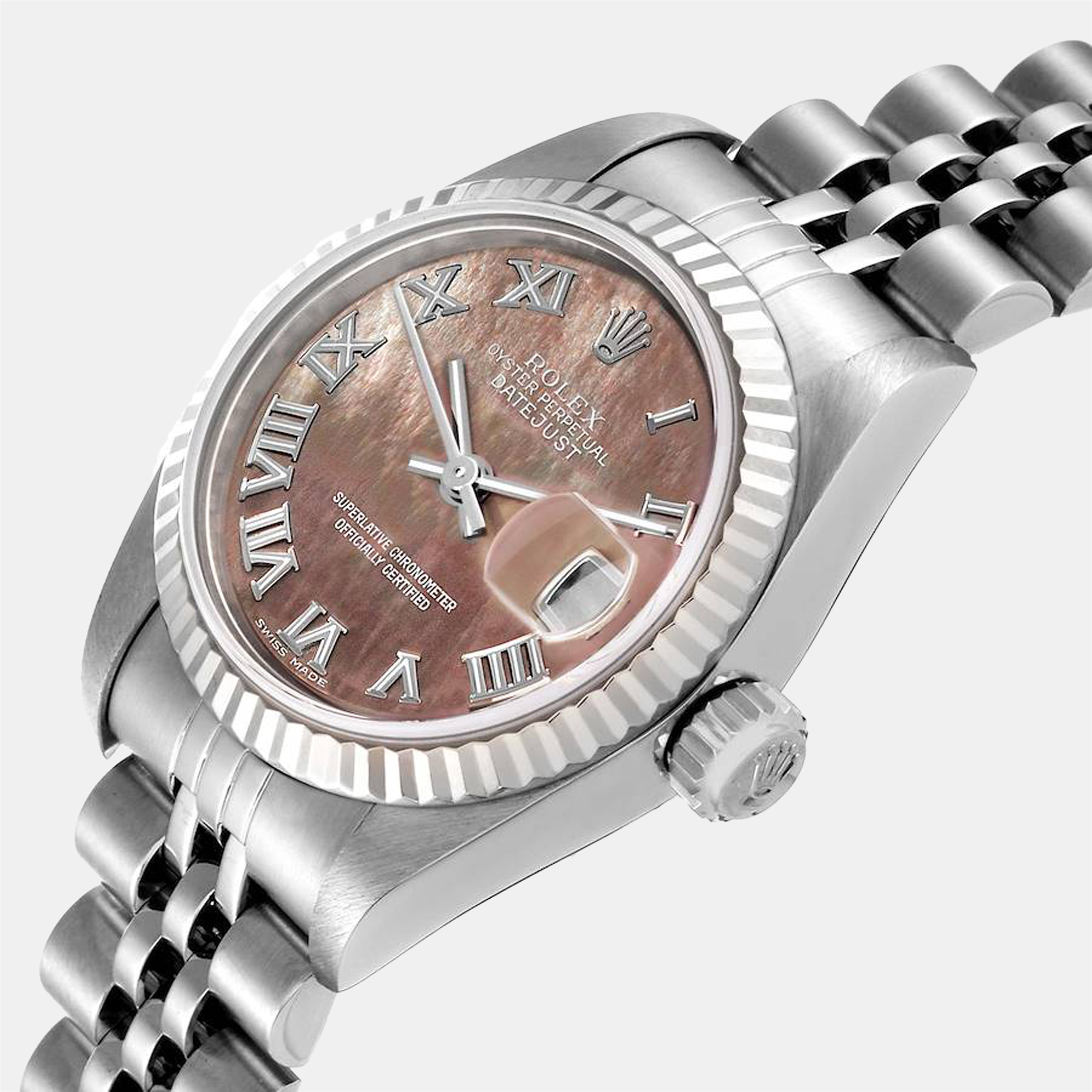 

Rolex MOP 18K White Gold And Stainless Steel Datejust 79174 Women's Wristwatch 26 mm