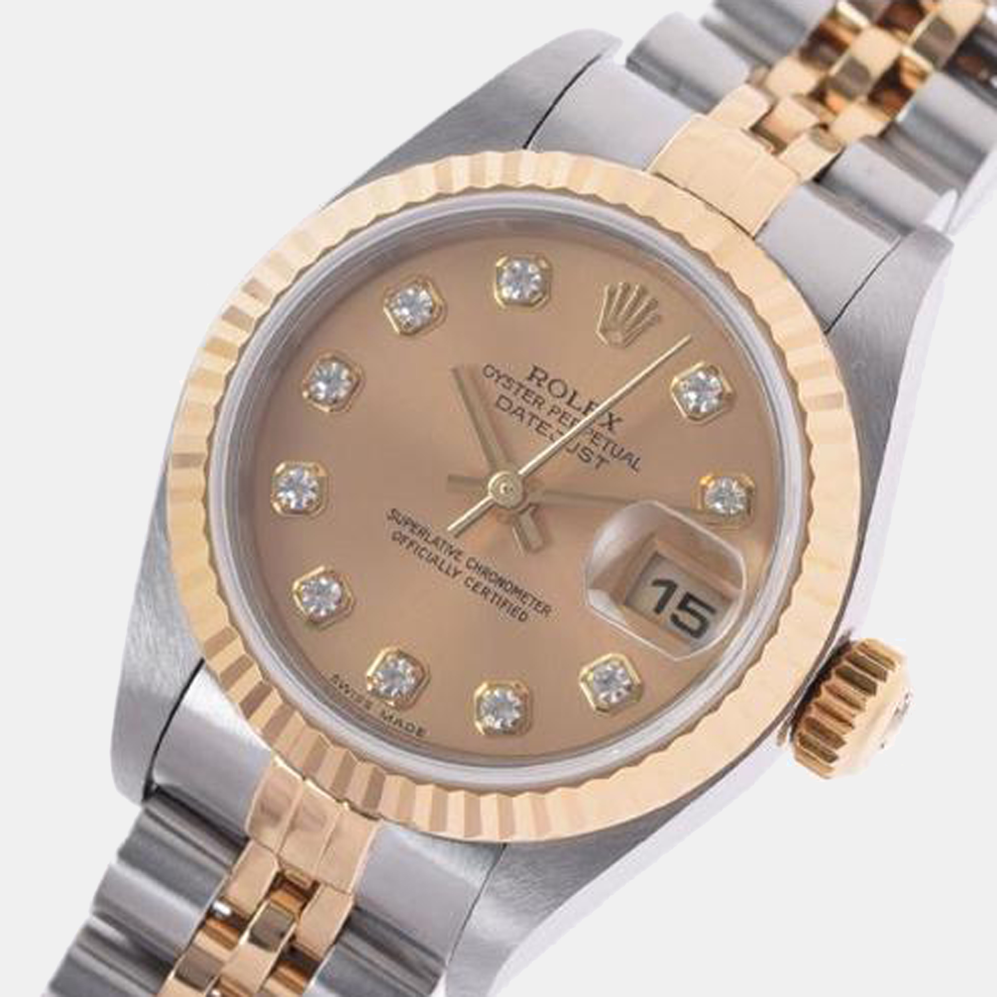 

Rolex Champagne Diamonds 18K Yellow Gold And Stainless Steel Datejust 79173 Women's Wristwatch 26 mm