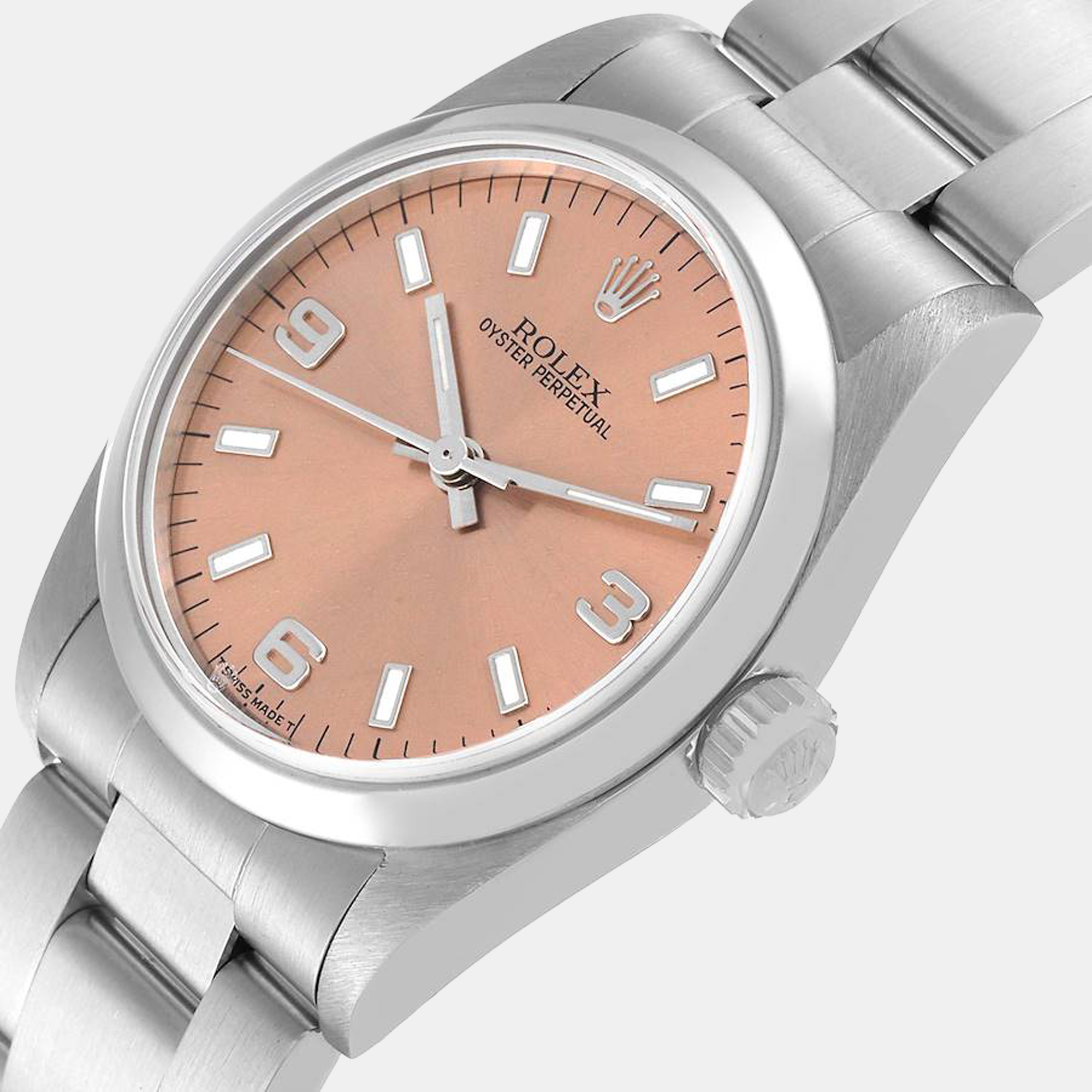 

Rolex Pink Stainless Steel Oyster Perpetual 77080 Women's Wristwatch 31 mm