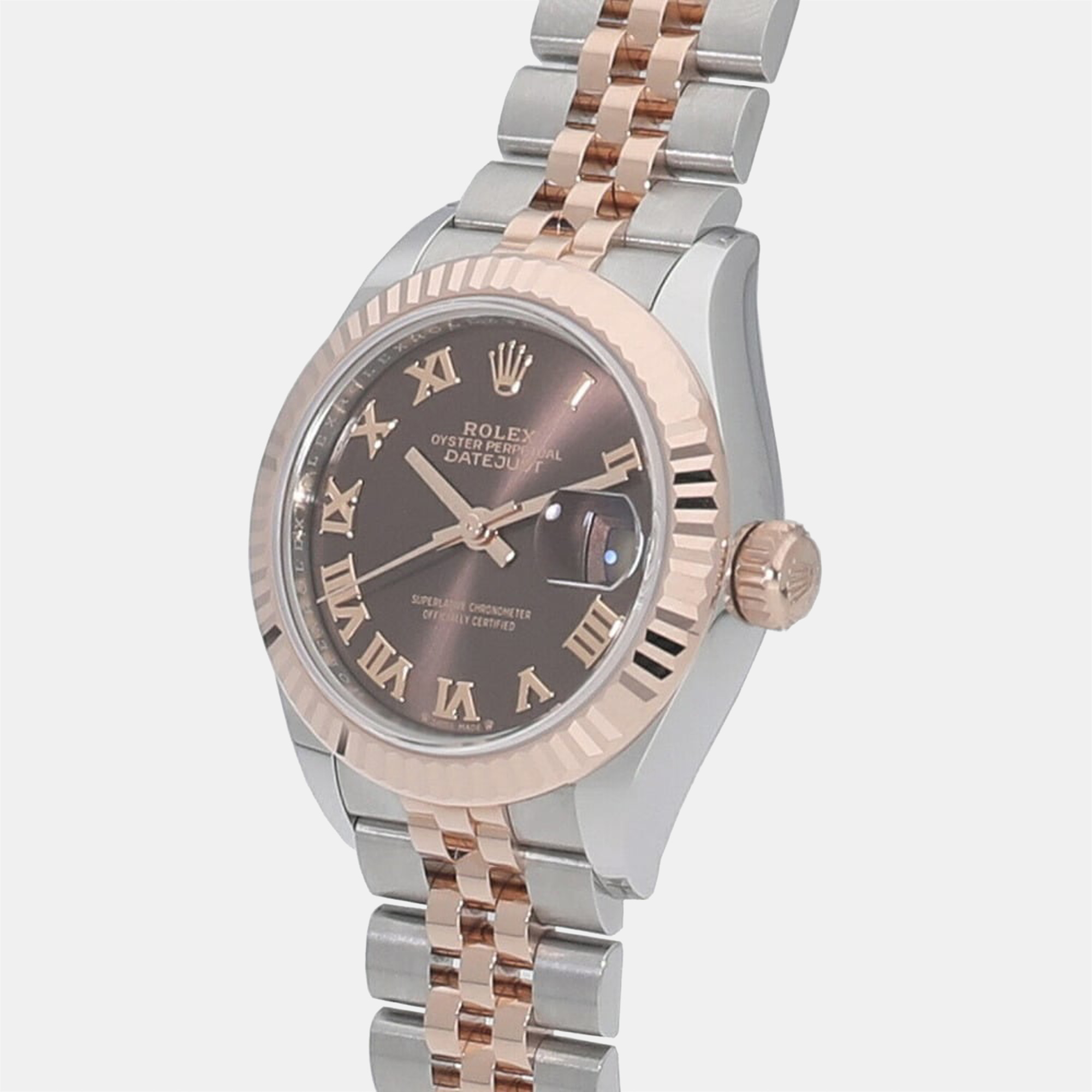 

Rolex Brown 18K Rose Gold And Stainless Steel Datejust 279171 Automatic Women's Wristwatch 28 mm